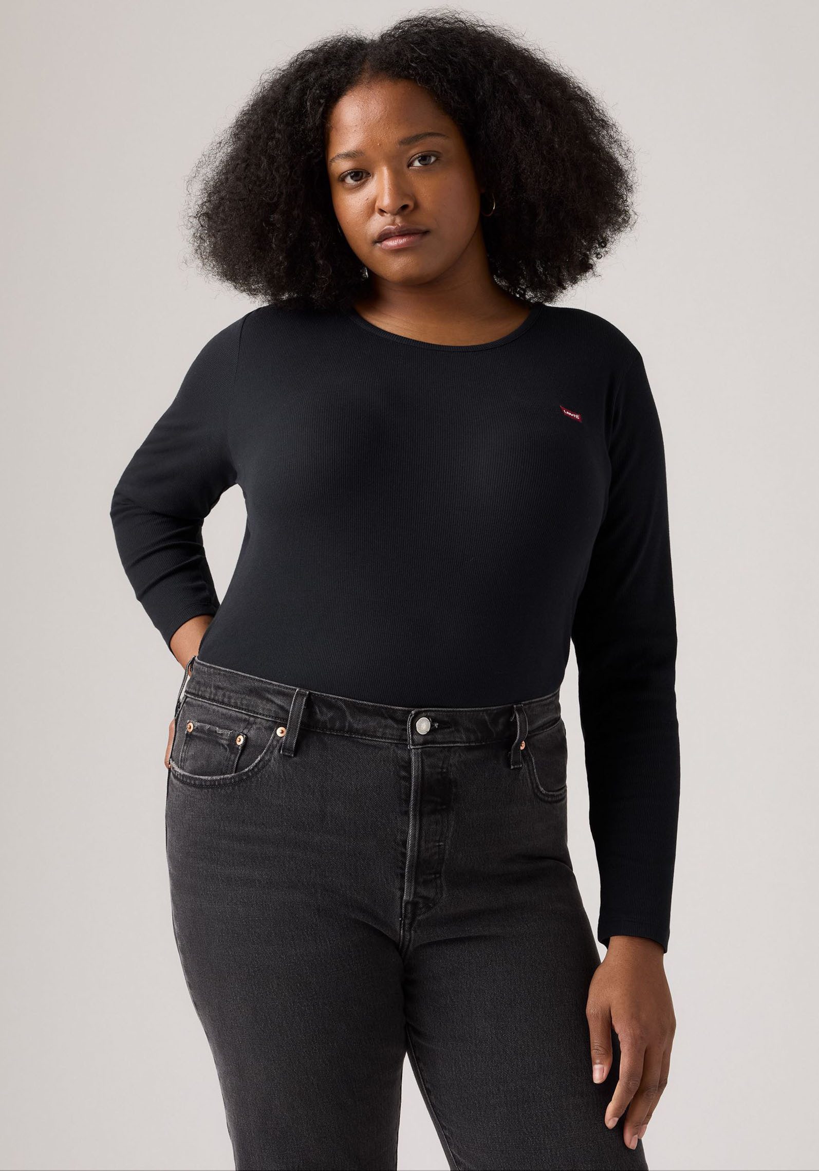Levi's® Plus Shirt met lange mouwen PL HAYES LS BLACK
