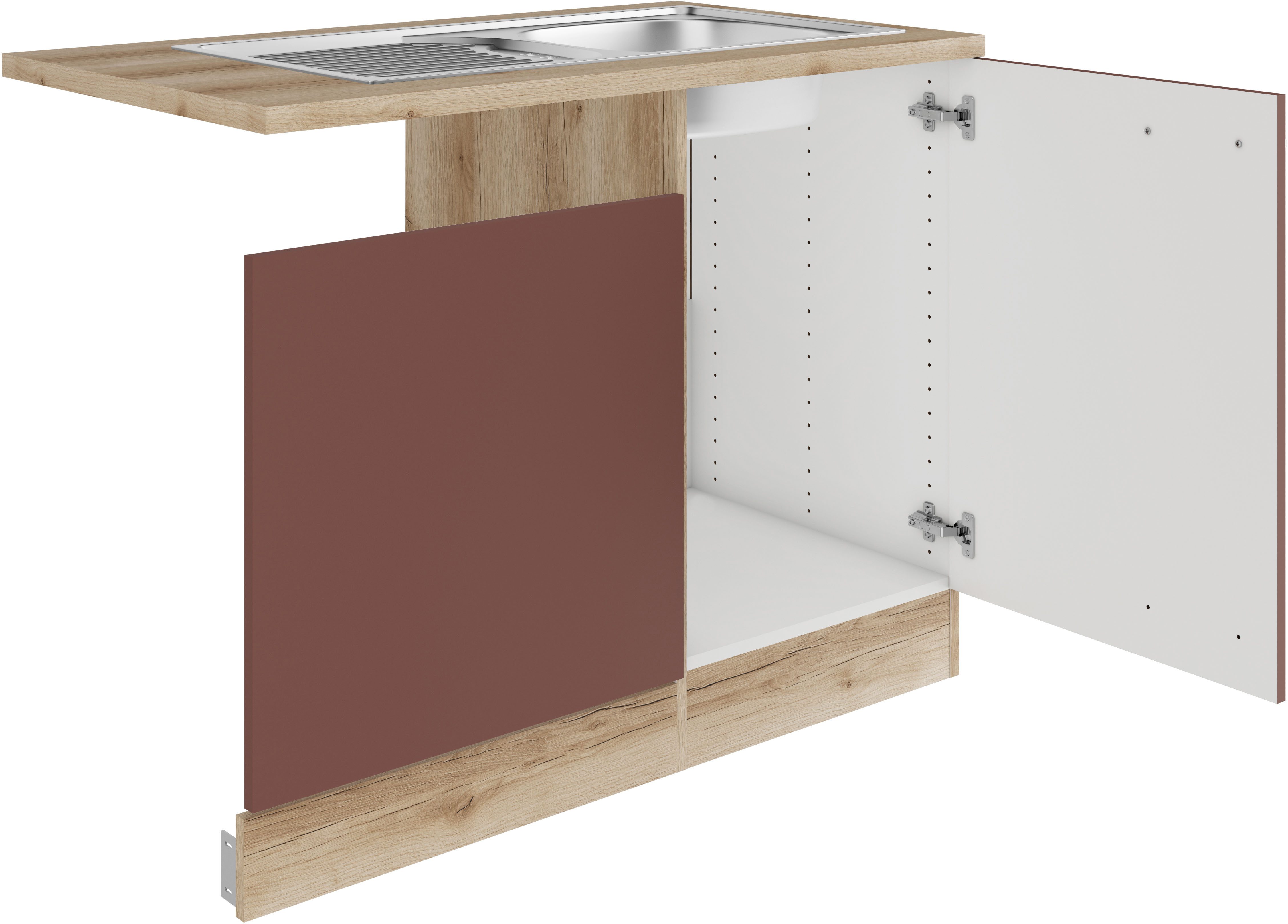OPTIFIT Gootsteenkast Bella Breedte 110 cm, voor gedeeltelijk geïntegreerde vaatwasser