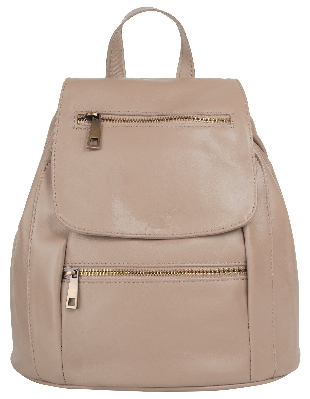 Samantha Look Rugzak echt leer, made in italy dames rugzakken maat one size roze