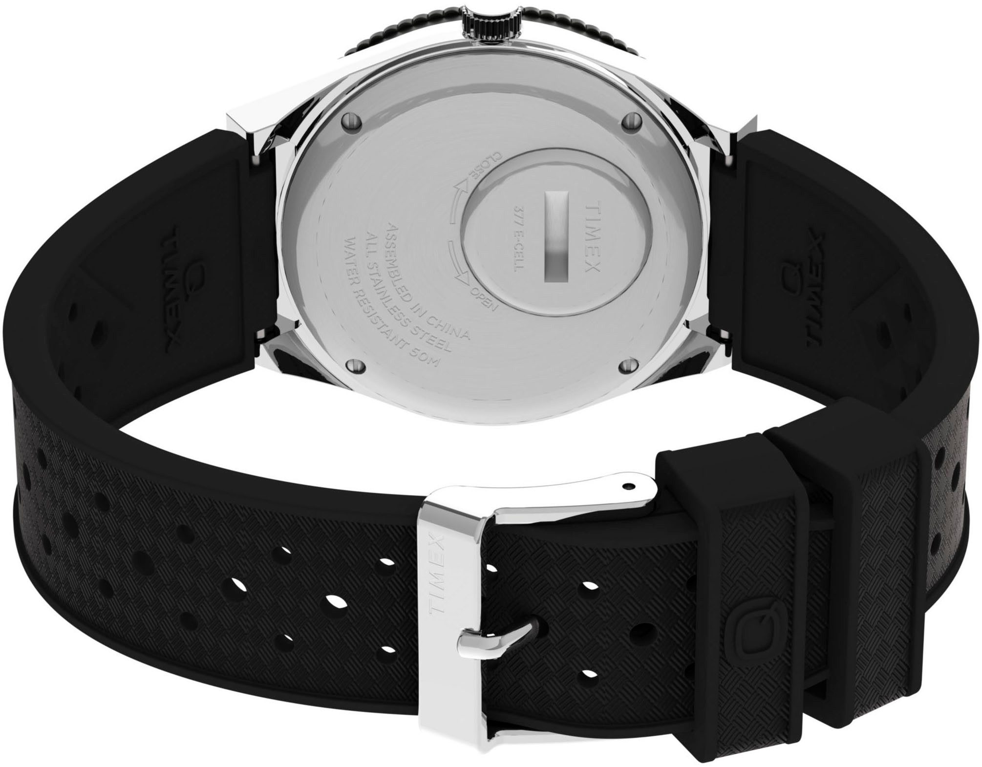 Timex Kwartshorloge DIVER INSPIRED Polshorloge, herenhorloge, datum, glow-in-the-dark wijzers, siliconen armband