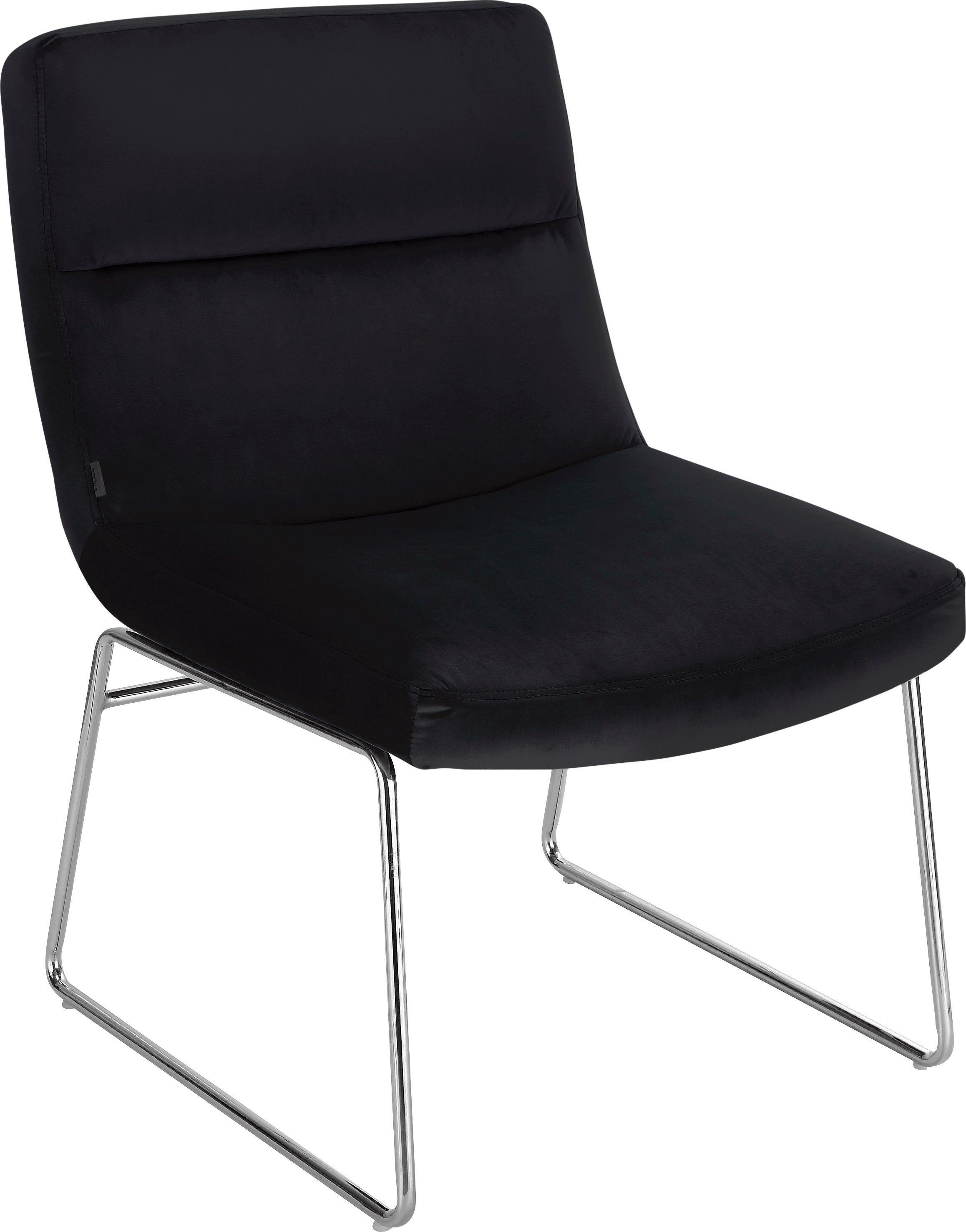 andas Fauteuil Gil, loungestoel woonkamer, Fluwelen bekleding, in drie kleurvarianten, zithoogte 47,5 cm