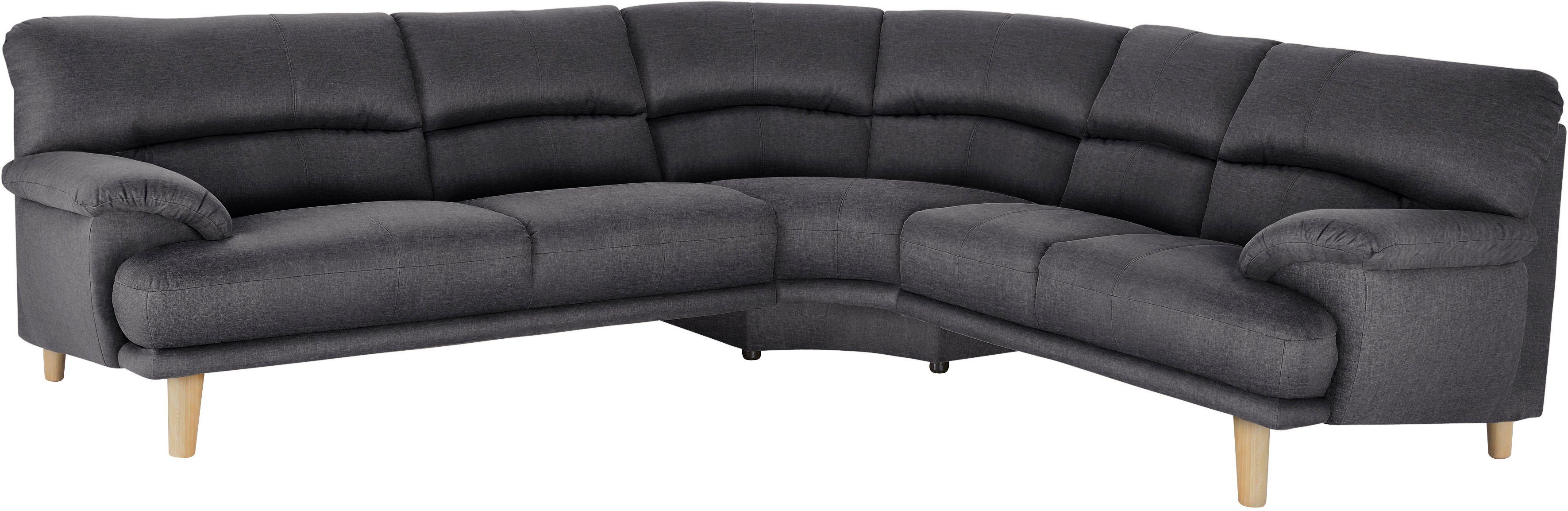 TRENDMANUFAKTUR Hoekbank Cecilia, Italiaans design, modern en comfortabel, L-vorm grijs, hoekbanken, Lange zijde links, langer Schenkel links