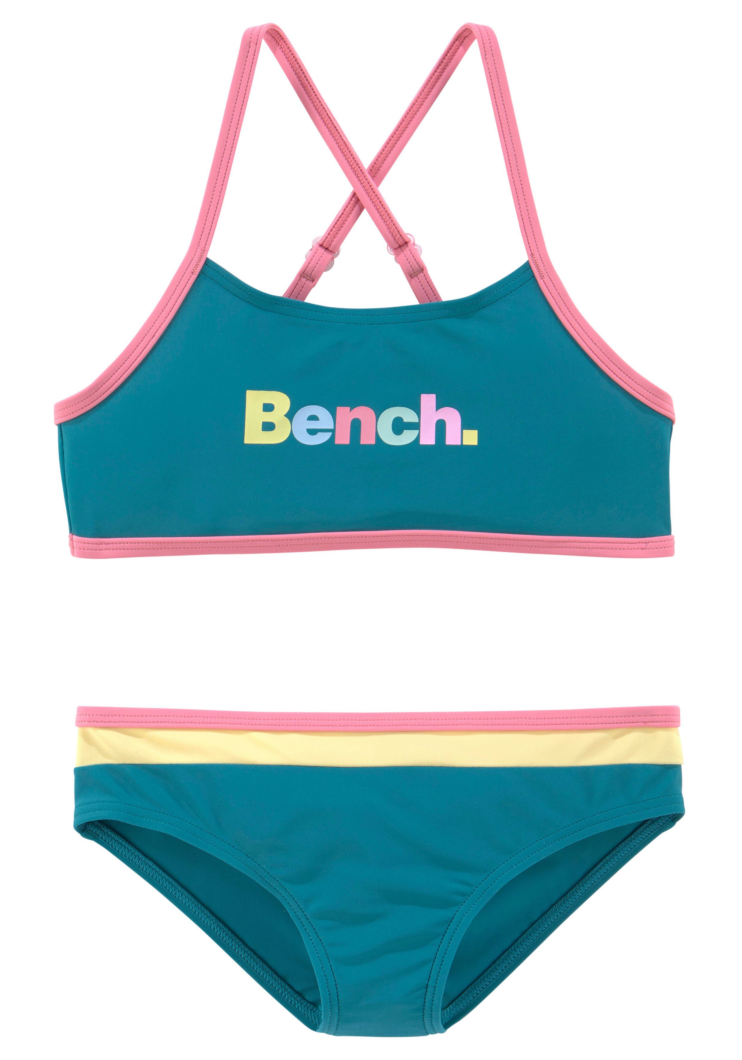 Bench. Bustierbikini met kleurrijke details meisjes bikini's maat 170/176 blauw
