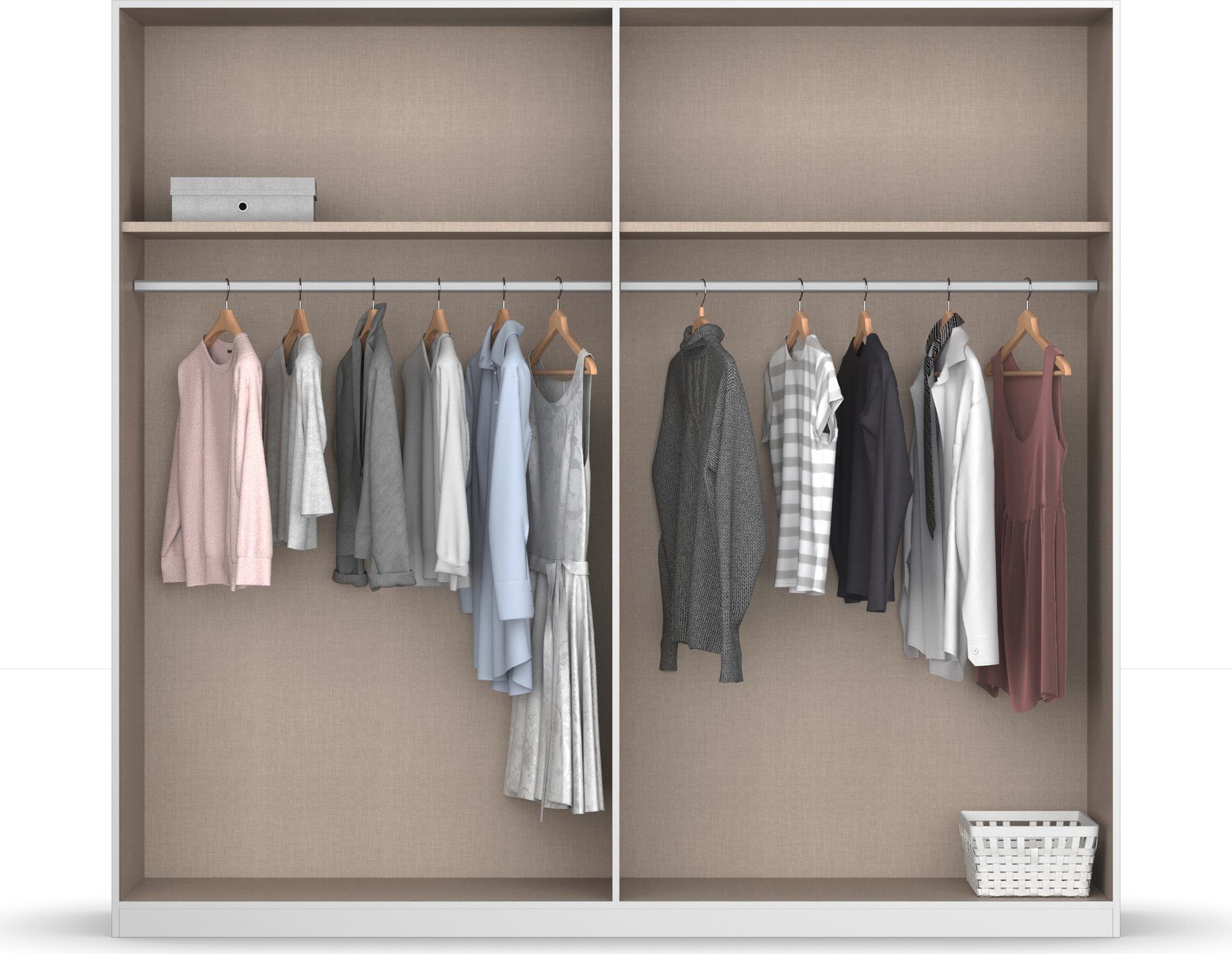 rauch Slaapkamerserie Monza met draaideurkast breedte 226 cm, bedcombinatie in 2 breedtematen