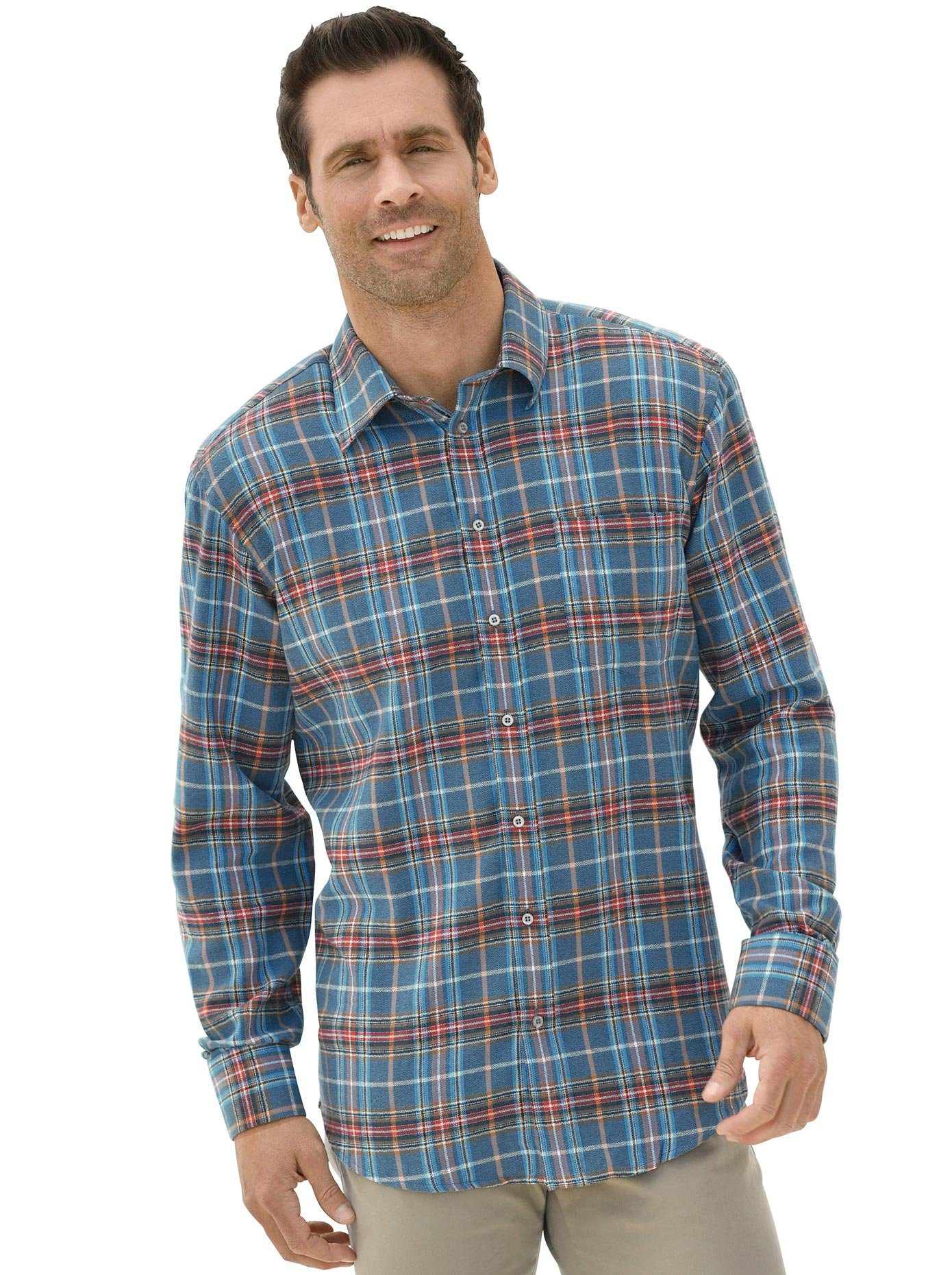 Classic Geruit overhemd heren lange mouwen maat 39/40 blauw