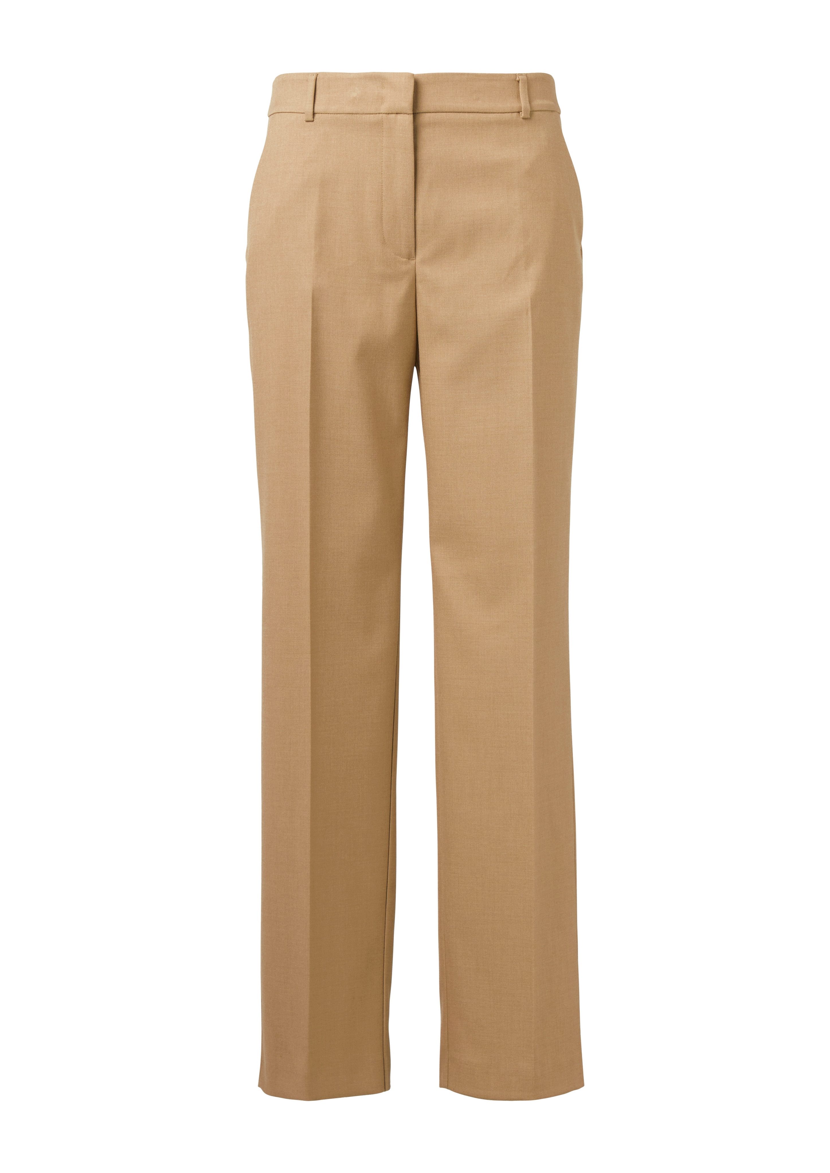 Comma Pantalon met vouw met riemlussen