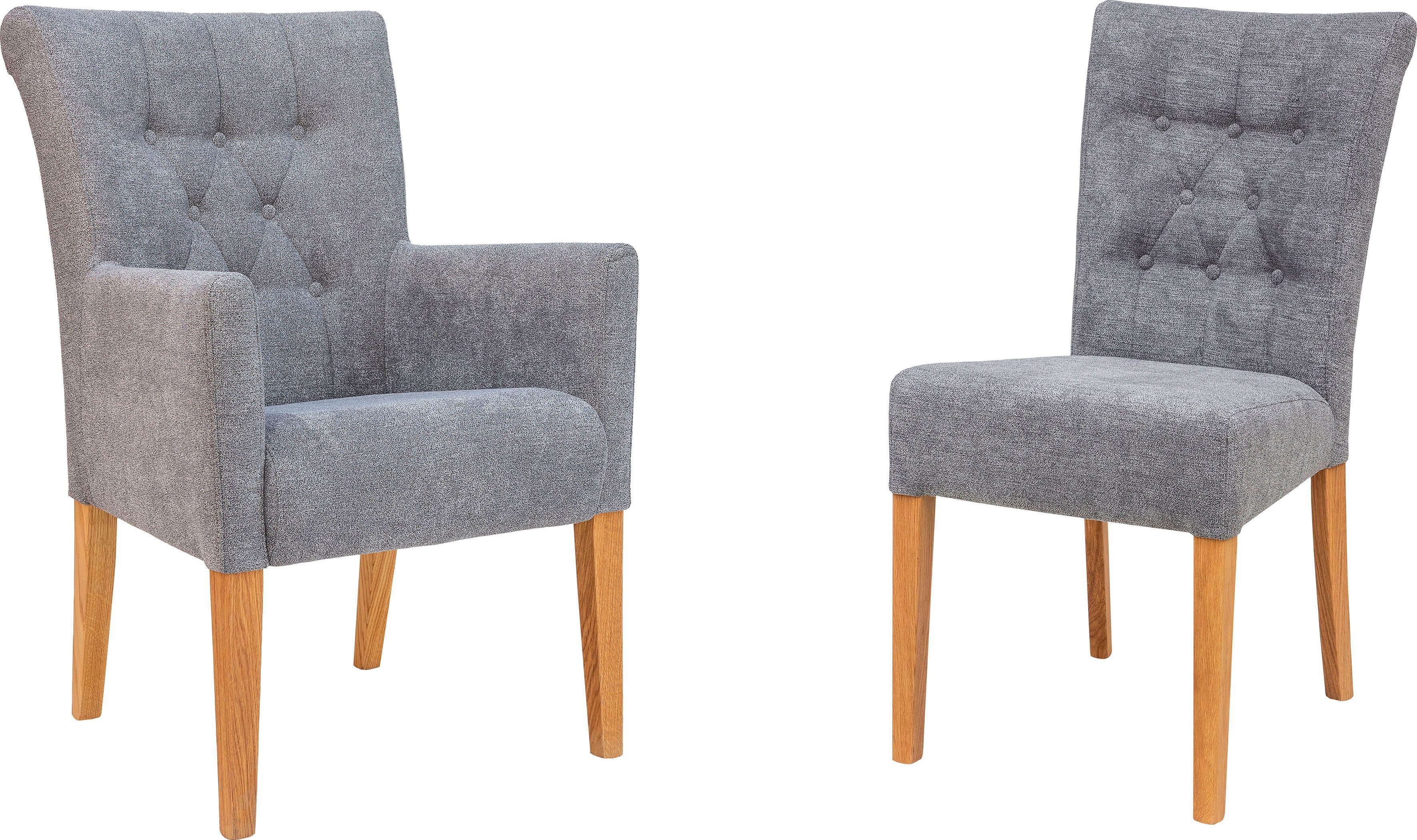 Home affaire Stoel Queen Eetkamerstoel met capitonnage, set van 2, 4 of 6
