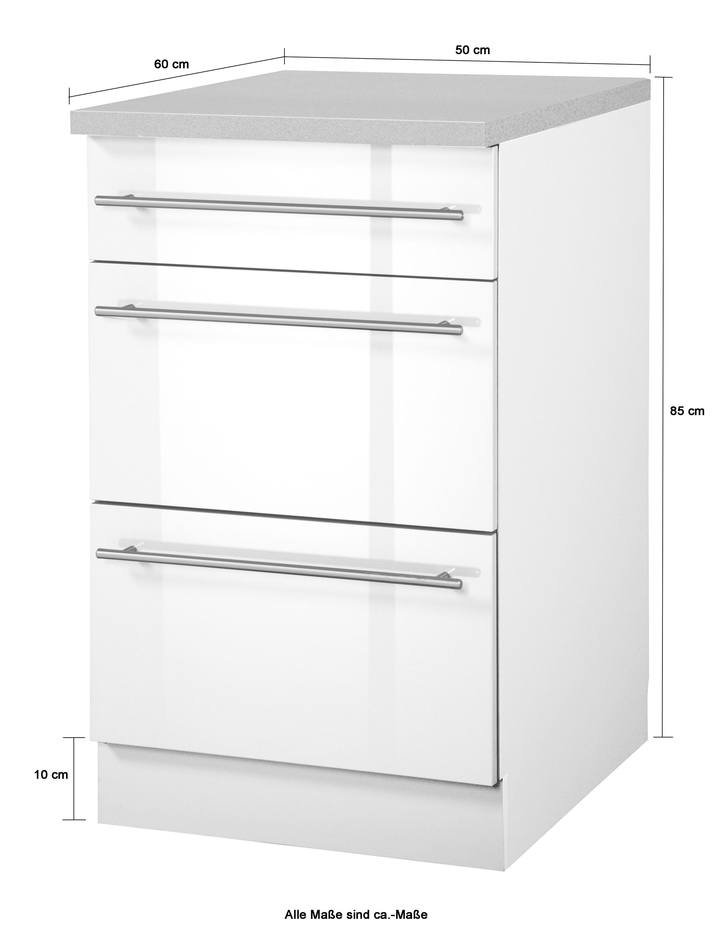 wiho Küchen Onderkast Chicago 50 cm breed met 2 laden