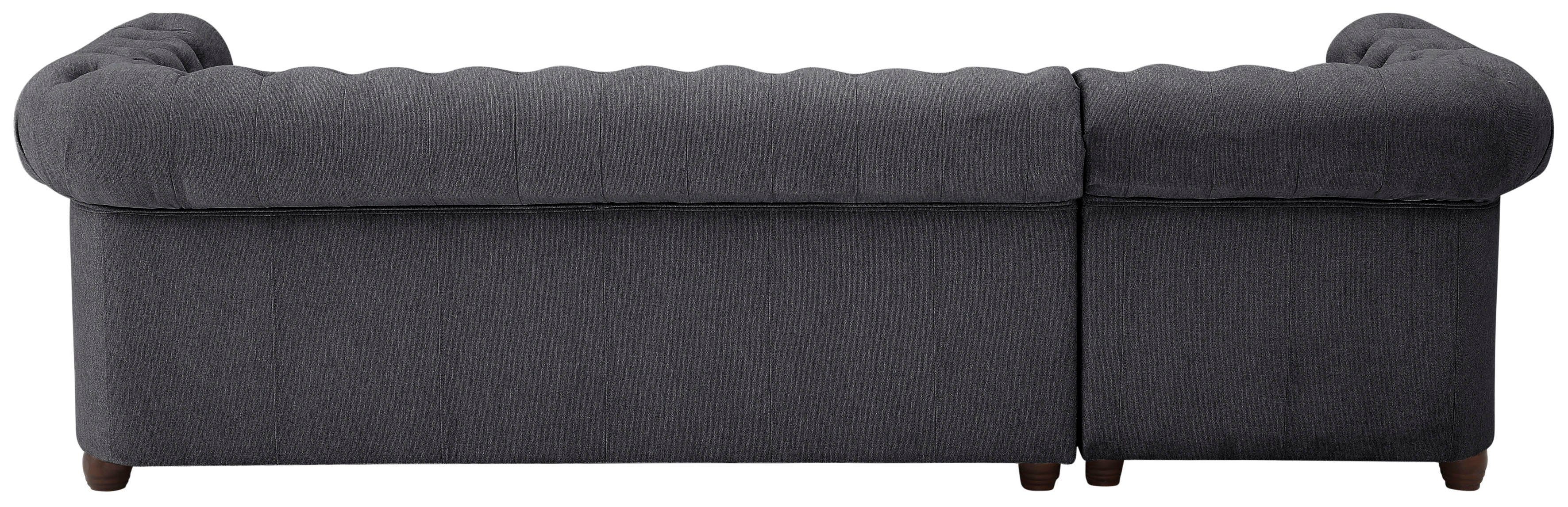 Home affaire Chesterfield-bank New Castle L-vorm hoogwaardige capitonnage in chesterfield-design, bxdxh: 255(171x72)