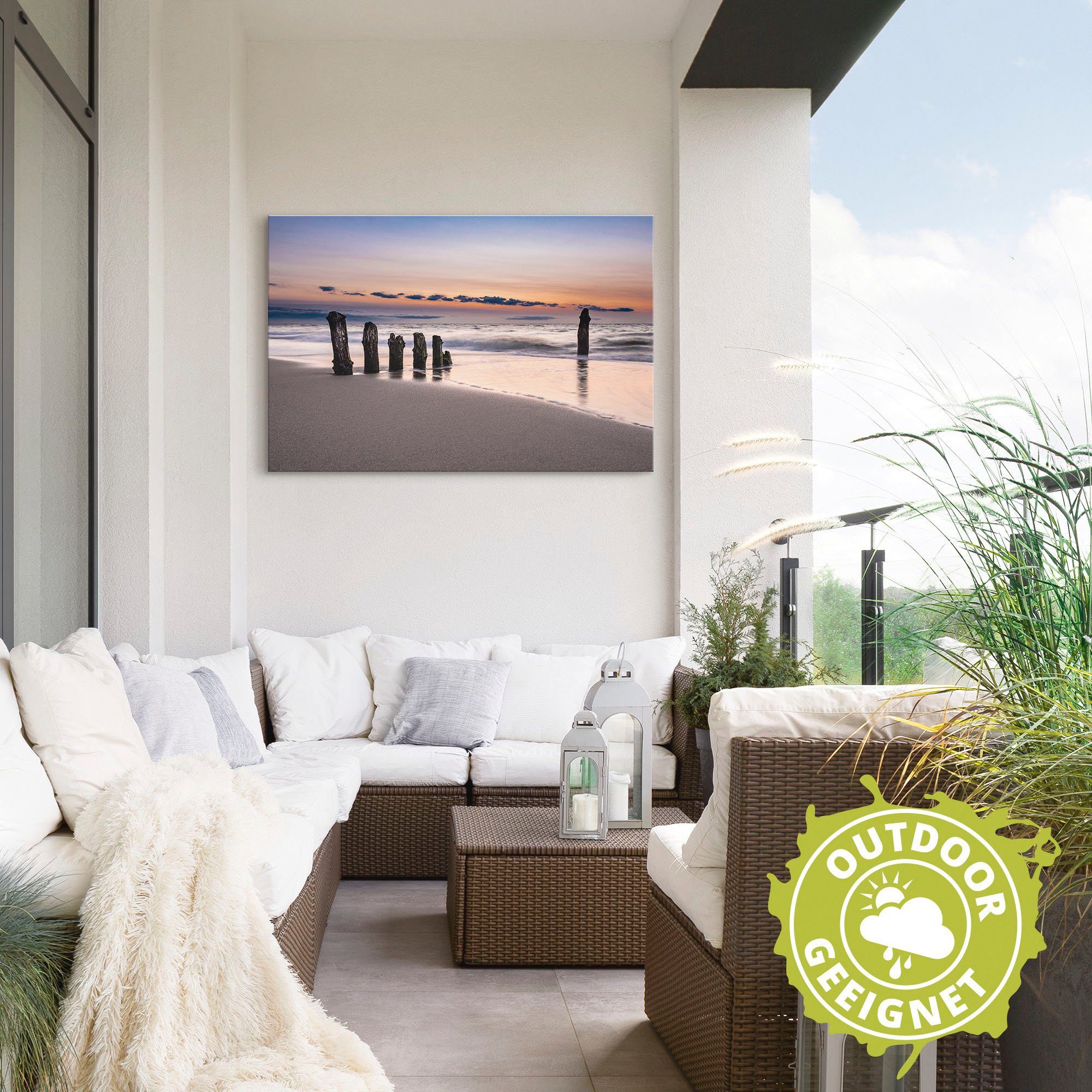 Artland Artprint Blik op de kust van de Oostzee als artprint van aluminium, artprint op linnen, muursticker, verschillende maten