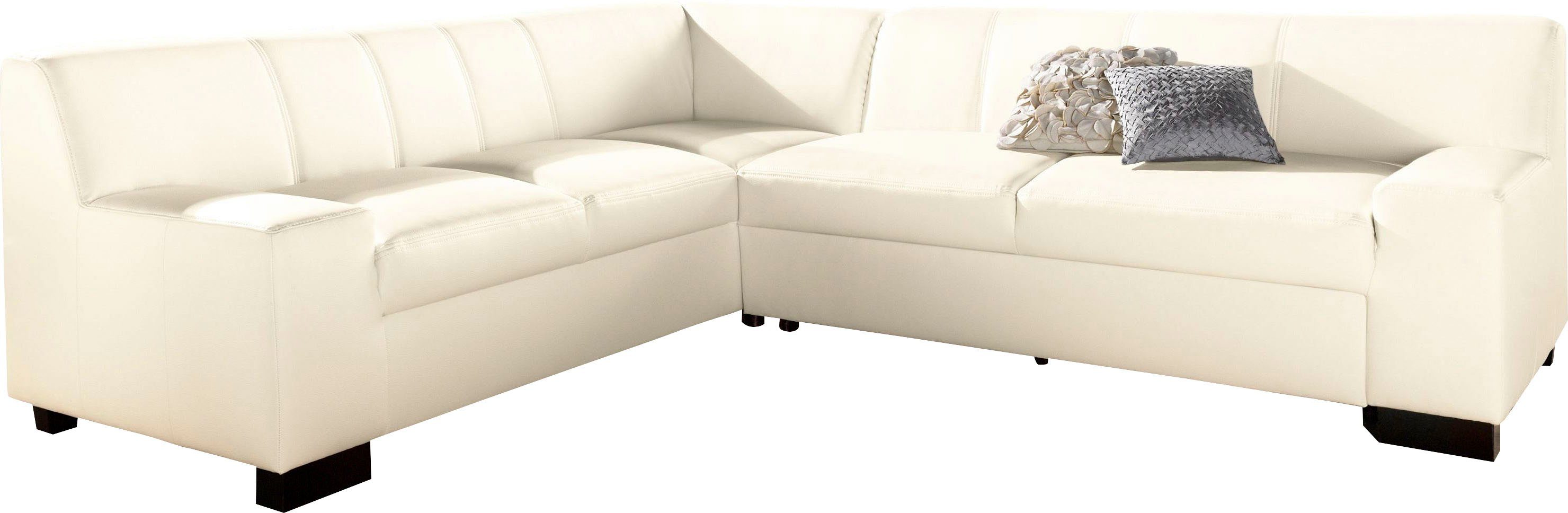DOMO collection Hoekbank Norma, moderne armleuningen, tijdloos en elegant, L-vorm