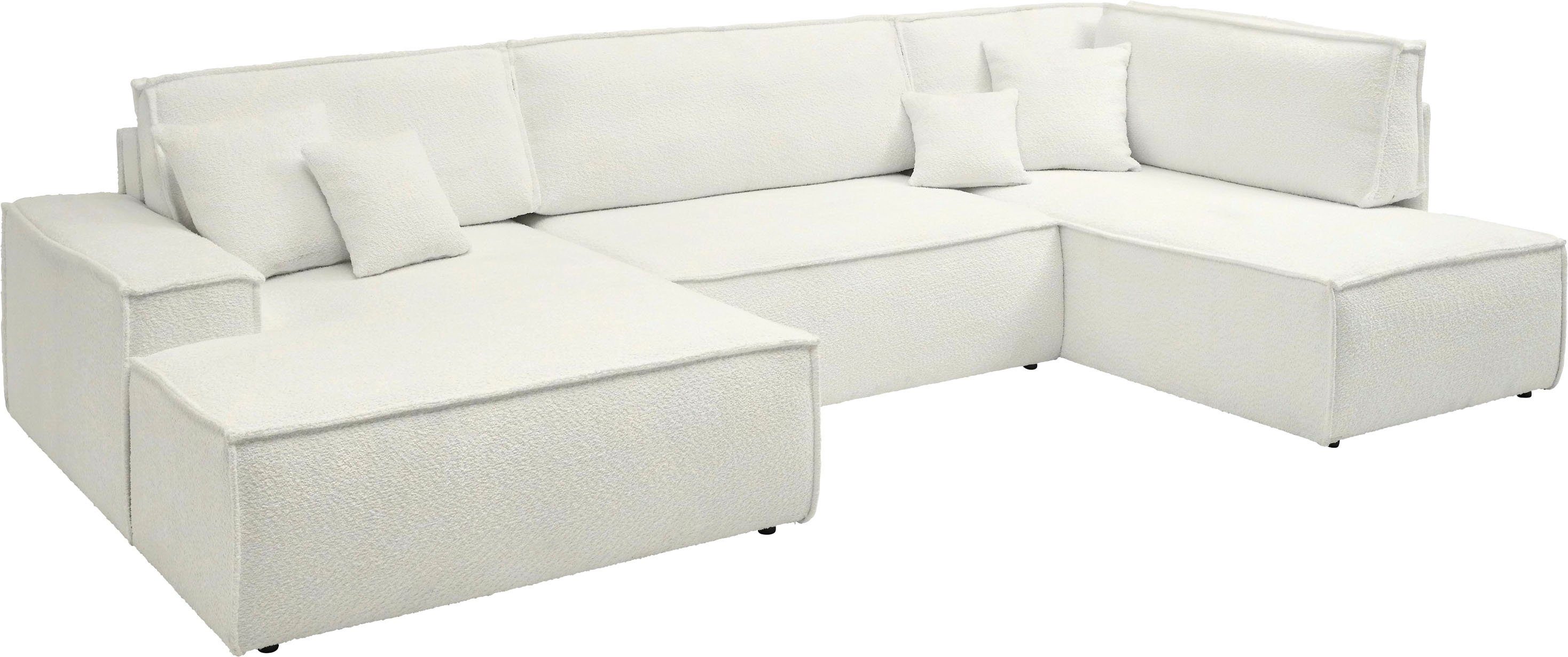 andas Zithoek FINNLEY U-model XXL 329 cm, bedbank, slaapfunctie m. bedkist
