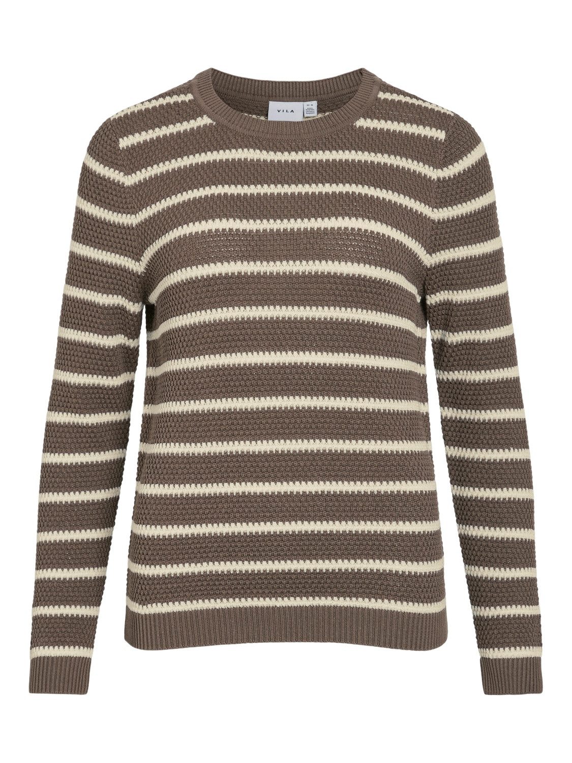 Vila Trui met ronde hals VIDALO O-NECK L/S STRIPE KNIT TOP- NOOS
