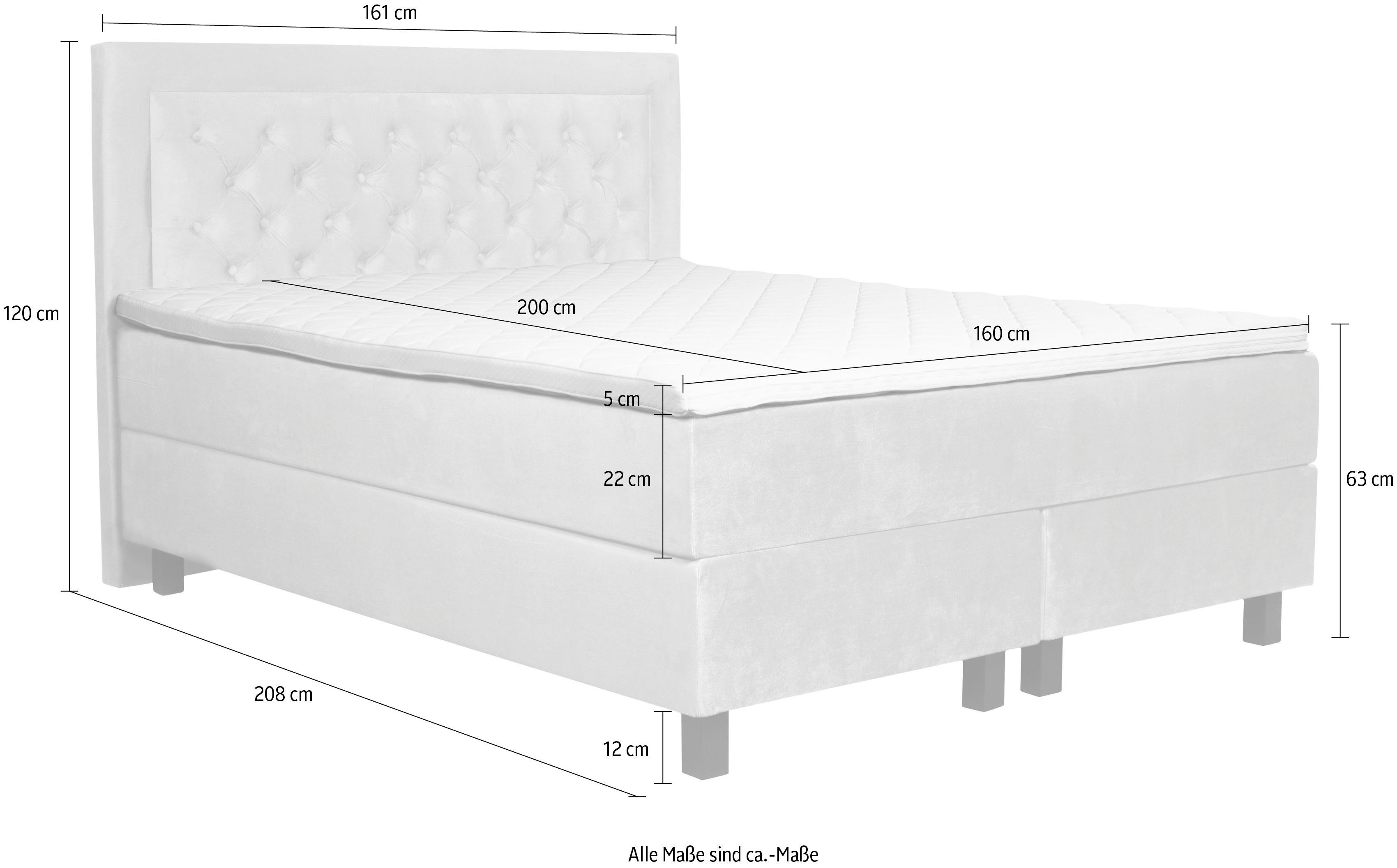 Leonique Boxspring JEANNE incl. topmatras met pocketveringsmatras