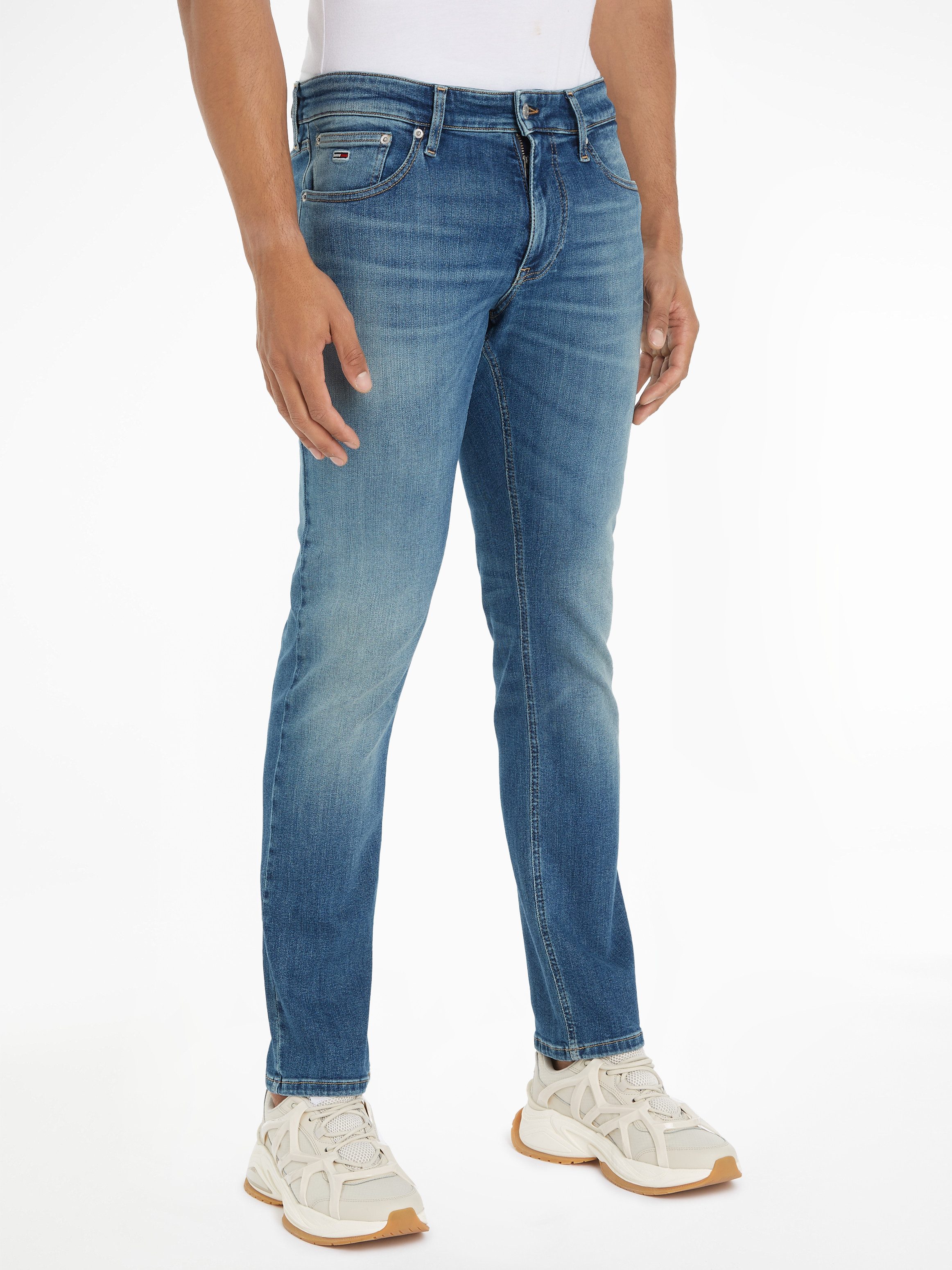 TOMMY JEANS Slim fit jeans SCANTON SLIM met gestempeld logo