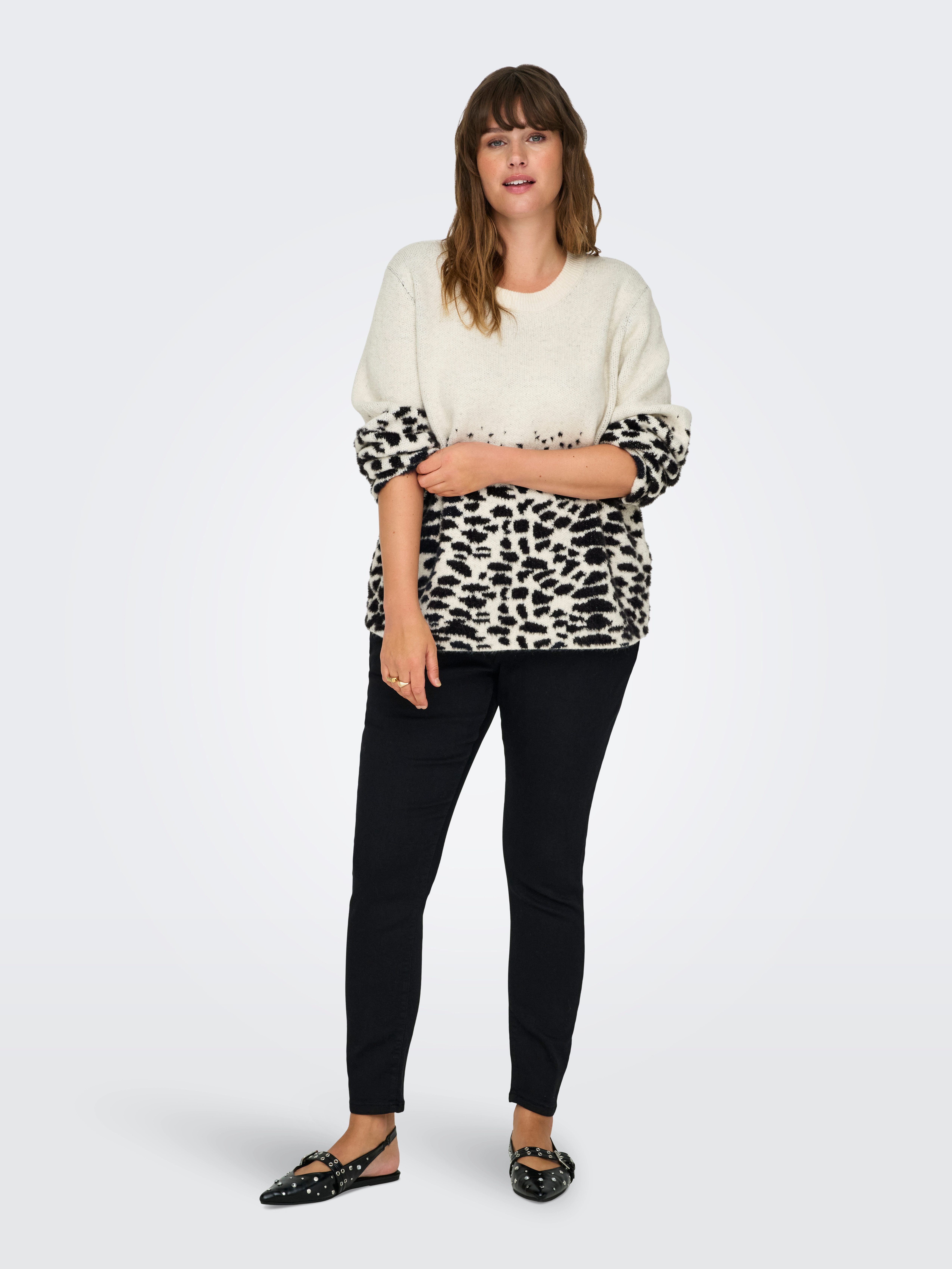ONLY CARMAKOMA Trui met ronde hals CARANNI LS O-NECK JQ KNT
