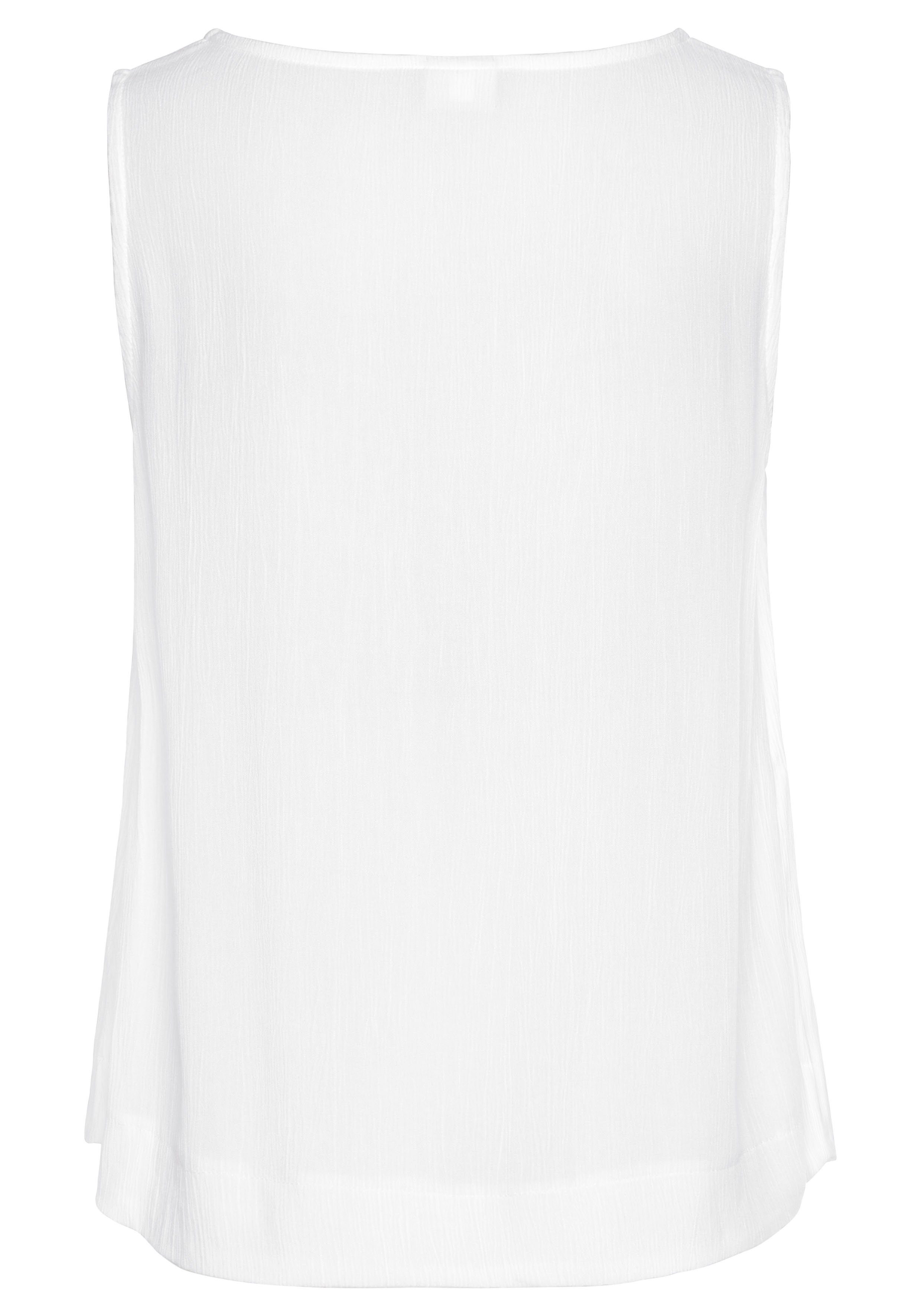 Buffalo Top van crêpe viscose met knoopsluiting, tanktop, blouseshirt