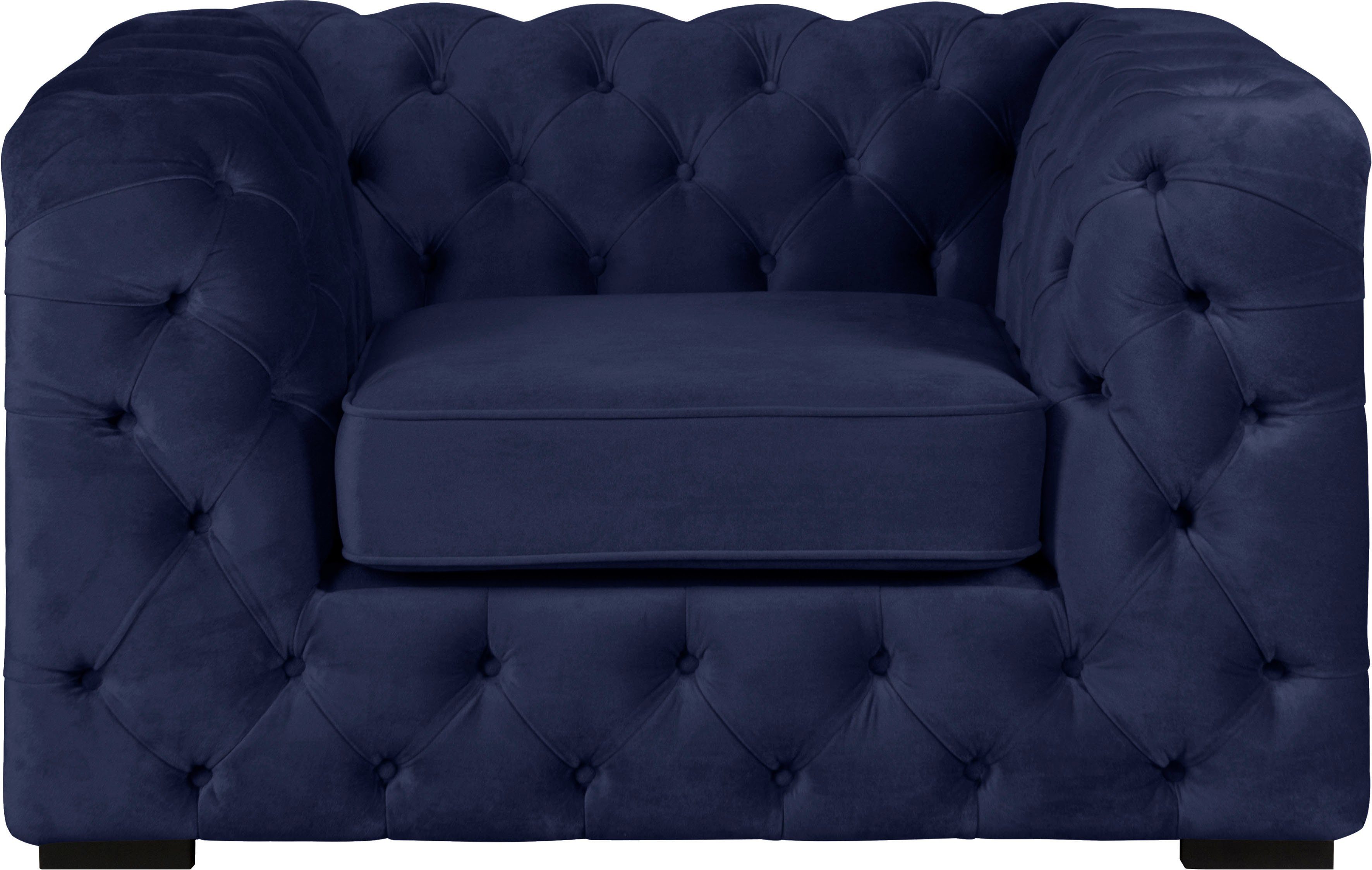 Guido Maria Kretschmer Home&Living Chesterfield-fauteuil Kalina stoel klassieke chesterfield knoopdetails, zeer hoogwaardige afwerking fauteuils