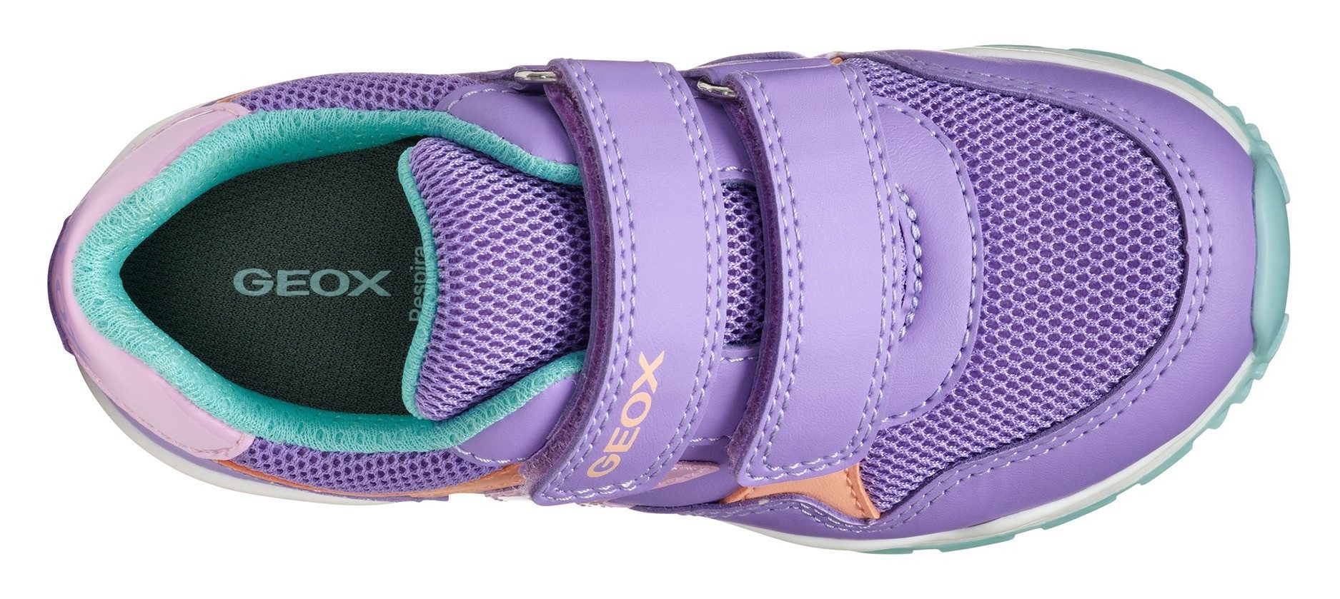 Geox Sneakers J PAVEL GIRL , vrijetijdsschoen, klittenbandschoen in kleurrijke combinatie