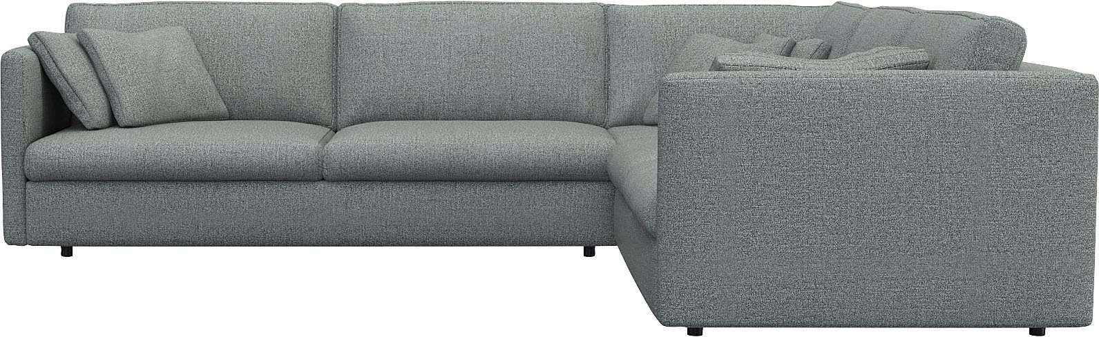 FLEXLUX Hoekbank Lovane, elegant en tijdloos, comfortabel, L-vorm Zacht en zeer comfortabel, grote zitdiepte op koudschuim, inclusief sierkussen