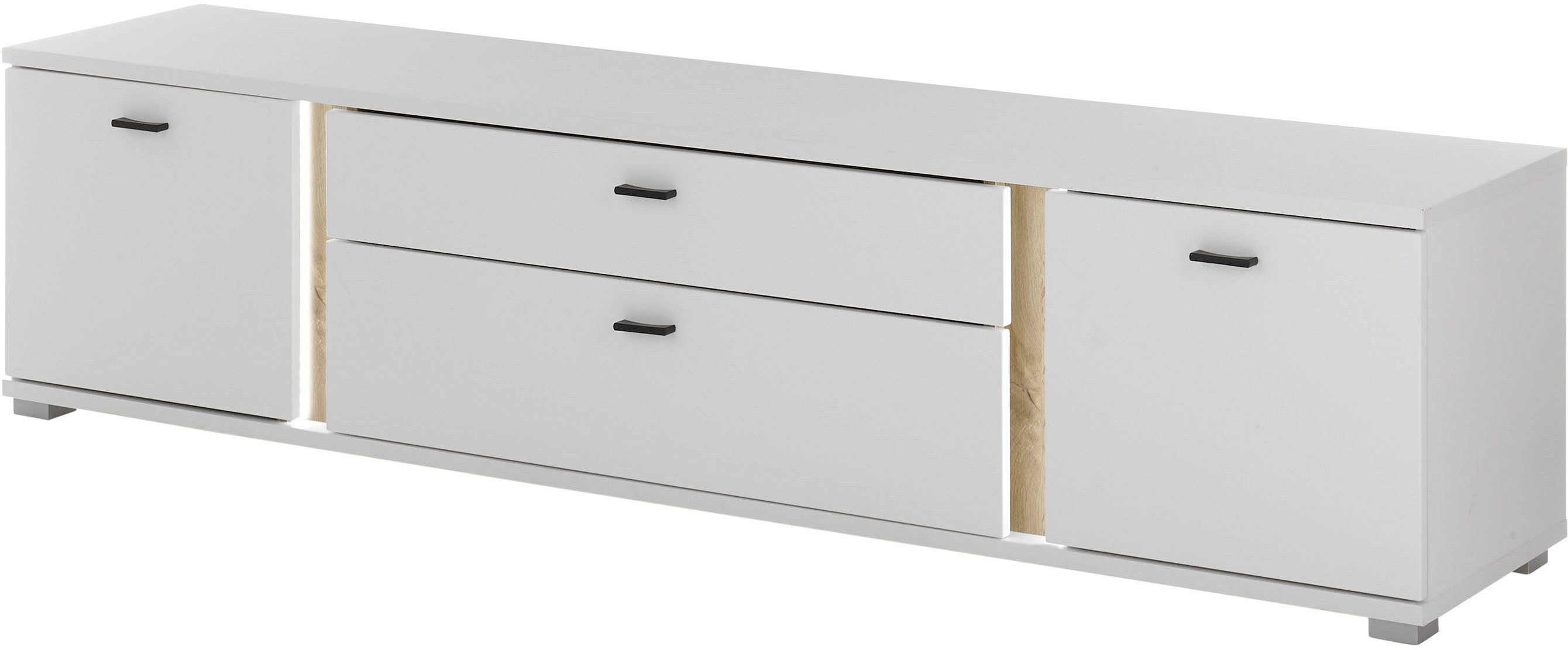 INOSIGN Tv-meubel Long Island in moderne trendkleur, inclusief verticale verlichting, breedte 200 cm (1 stuk)