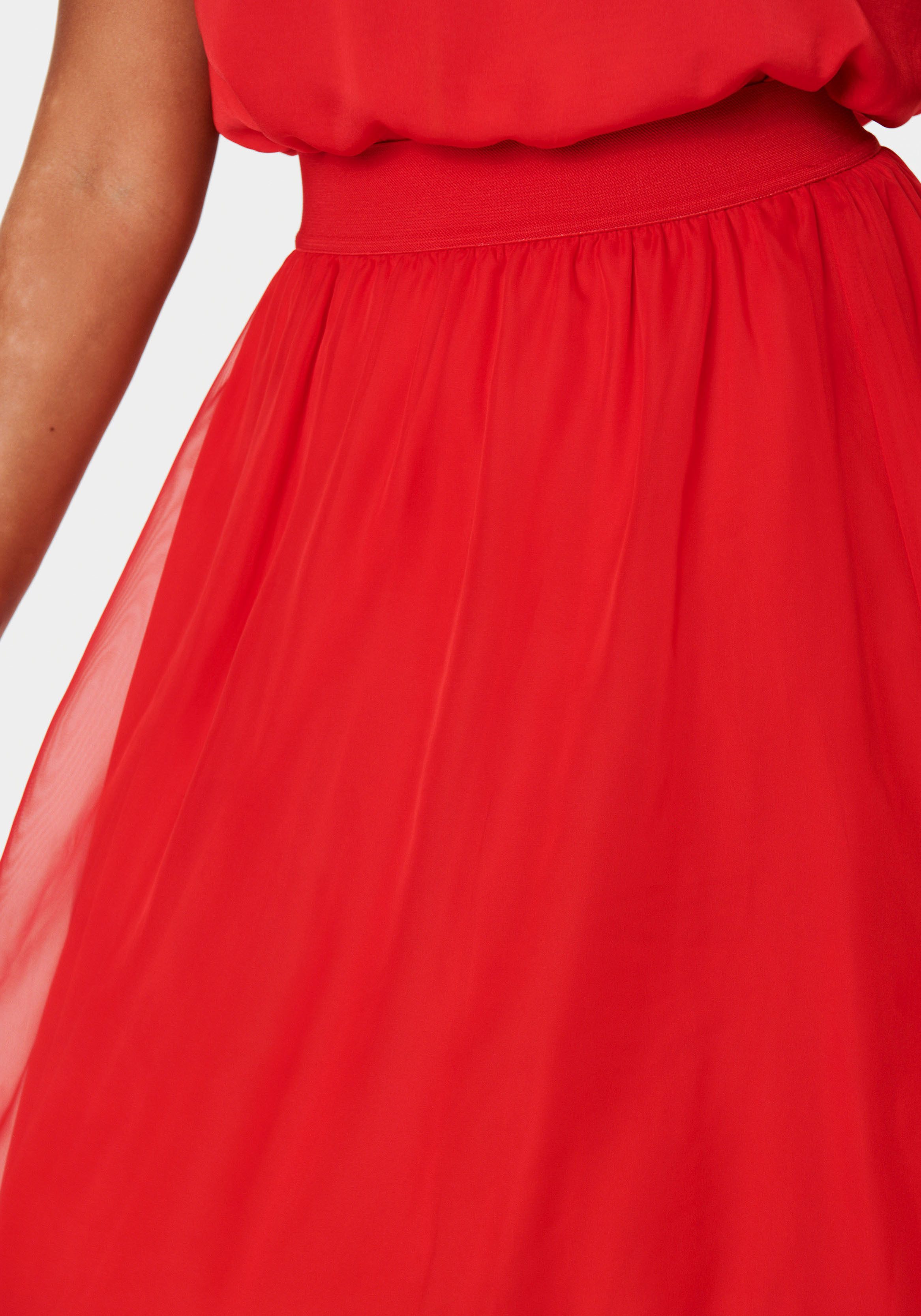Saint Tropez Midirok CoralSZ Skirt gemaakt van chiffon