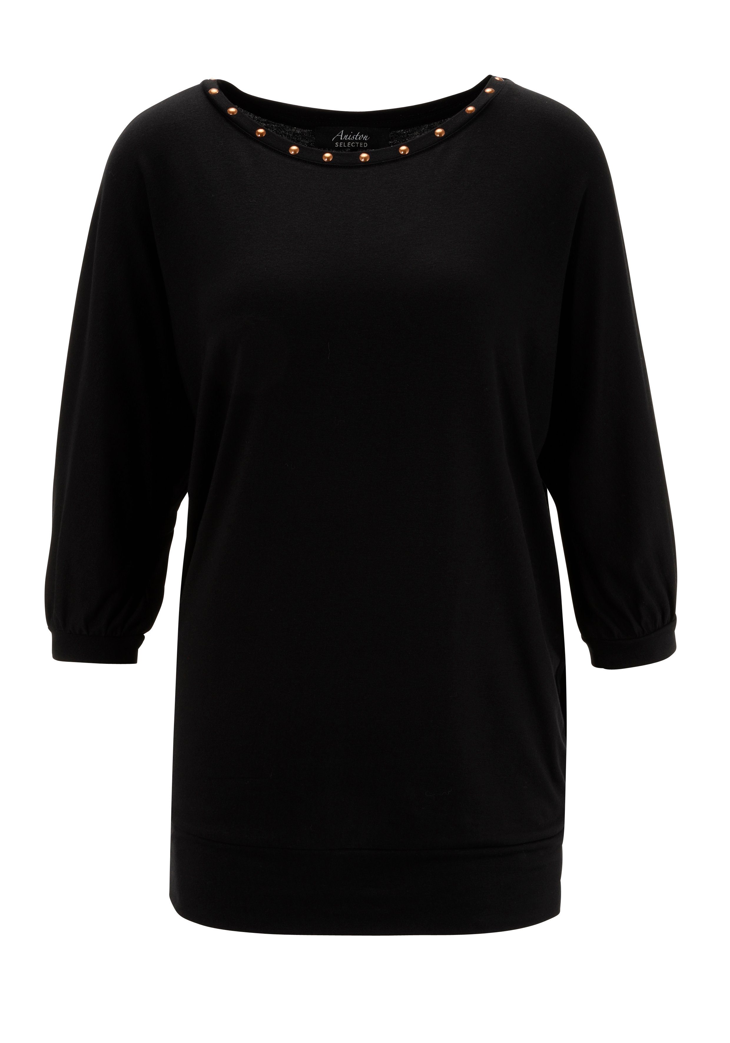 Aniston SELECTED Shirt met vleermuismouwen met bronzen nagels