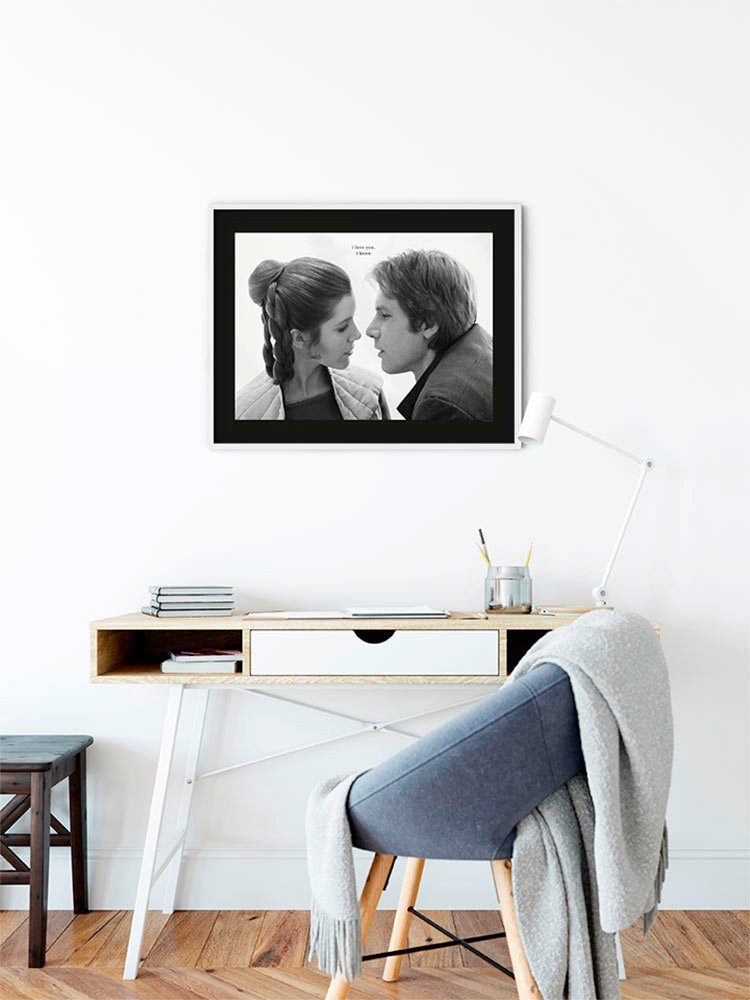 Komar Wanddecoratie Star Wars Classic Leia Han Love Wanddecoratie voor de kinderkamer - zonder lijst (1 stuk)