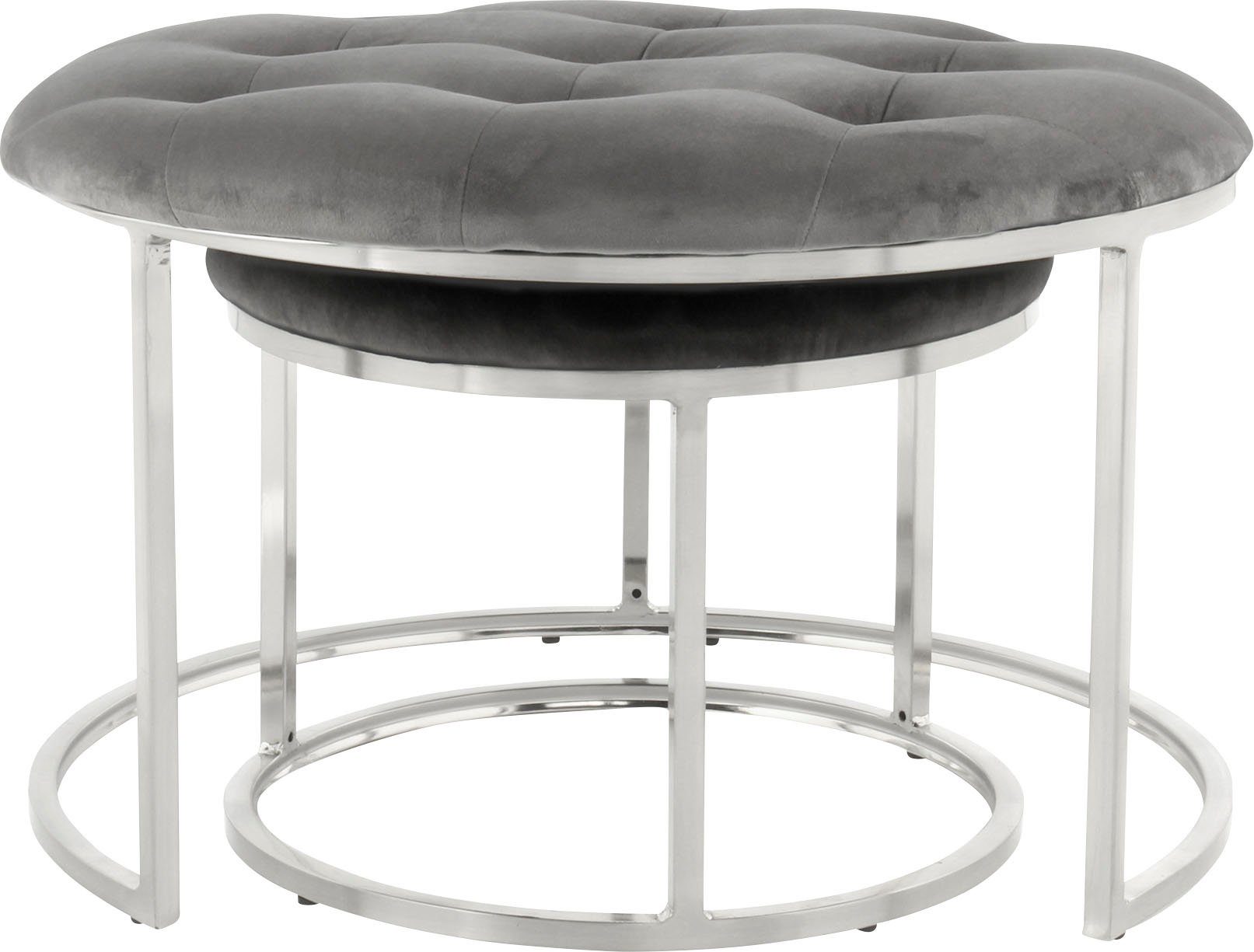 Kayoom Zithoek Kruk Becky 825 2-delige set, ronde vorm, trendy retro-stijl veelzijdig te gebruiken, modern, onderhoudsvriendelijk, ronde vorm (set, 2-delig)