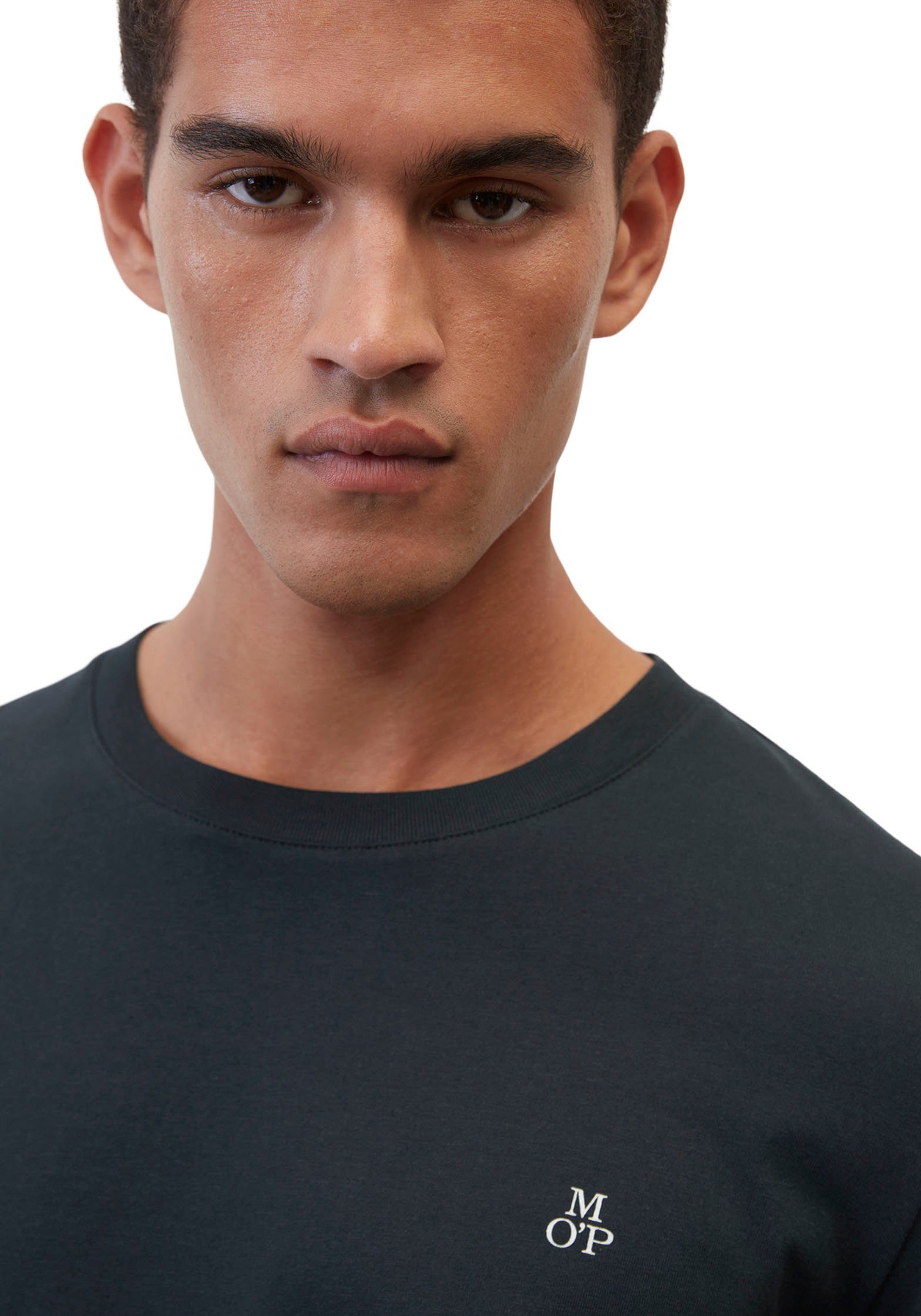 Marc O'Polo Shirt met lange mouwen met subtiele logo-print aan de voorkant