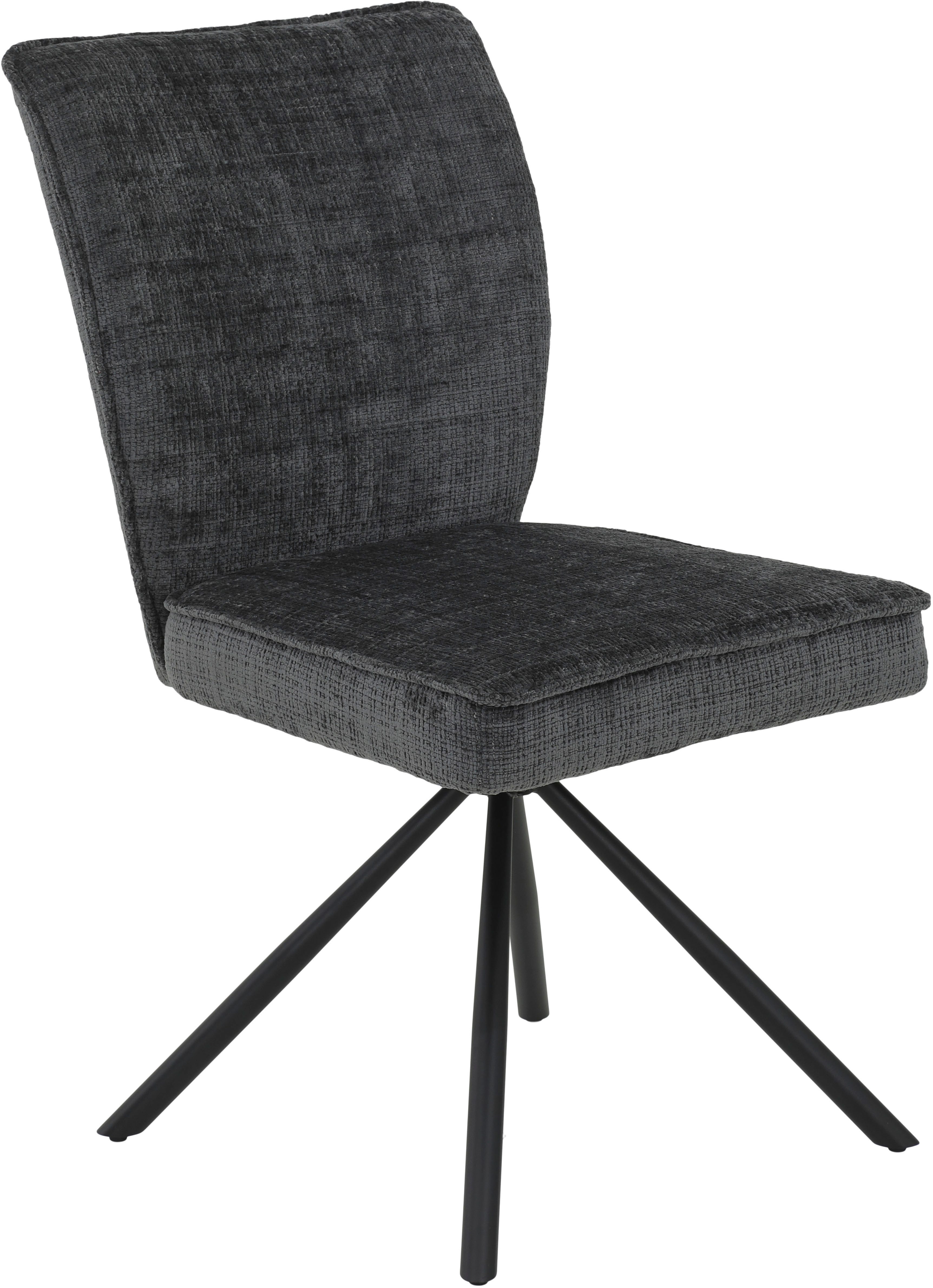 HELA Stoel met 4 poten Ida 360° draaibaar (set, 4 stuks) gestoffeerde stoelen zwart