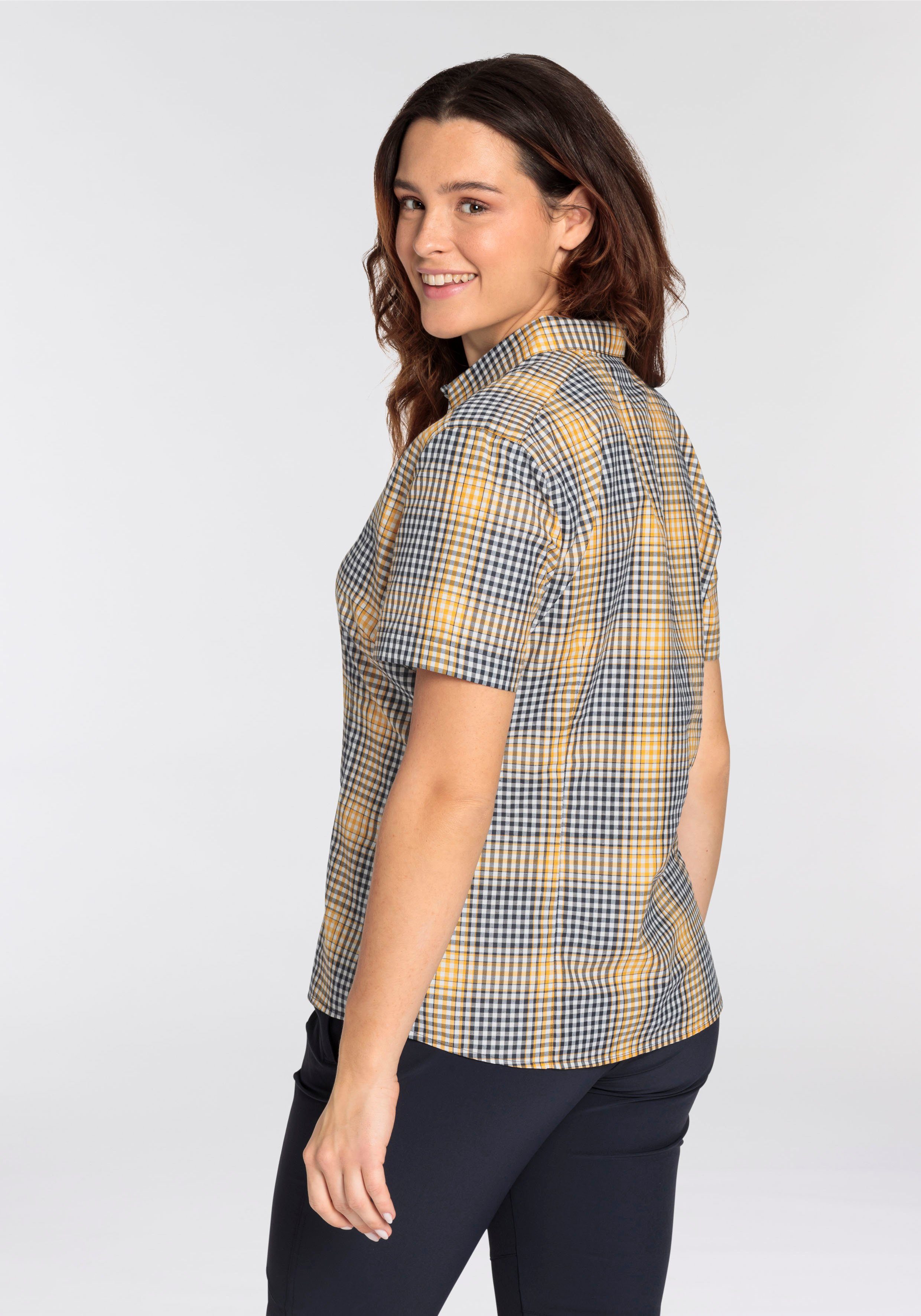 Maier Sports Geruite blouse met overhemdkraag