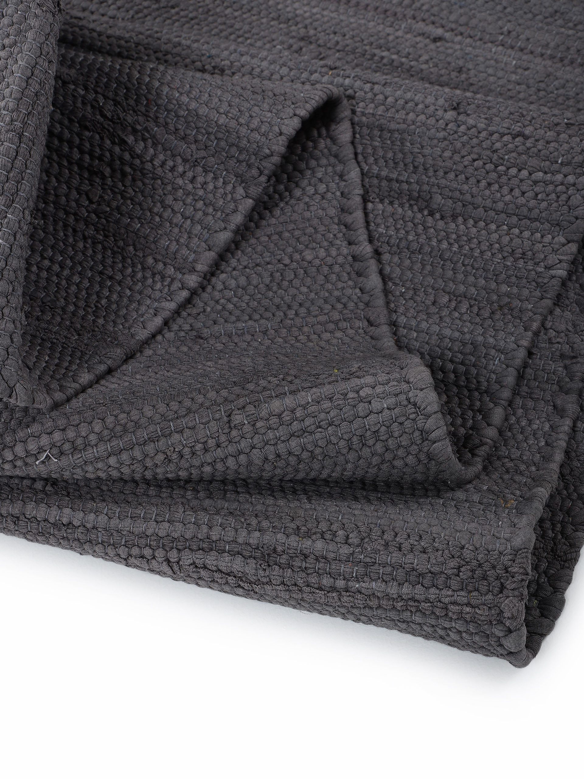 carpetfine Vloerkleed Kelim Chindi uni Tweezijdig te gebruiken kleed, puur katoen, met de hand geweven, unikleuren, met franje