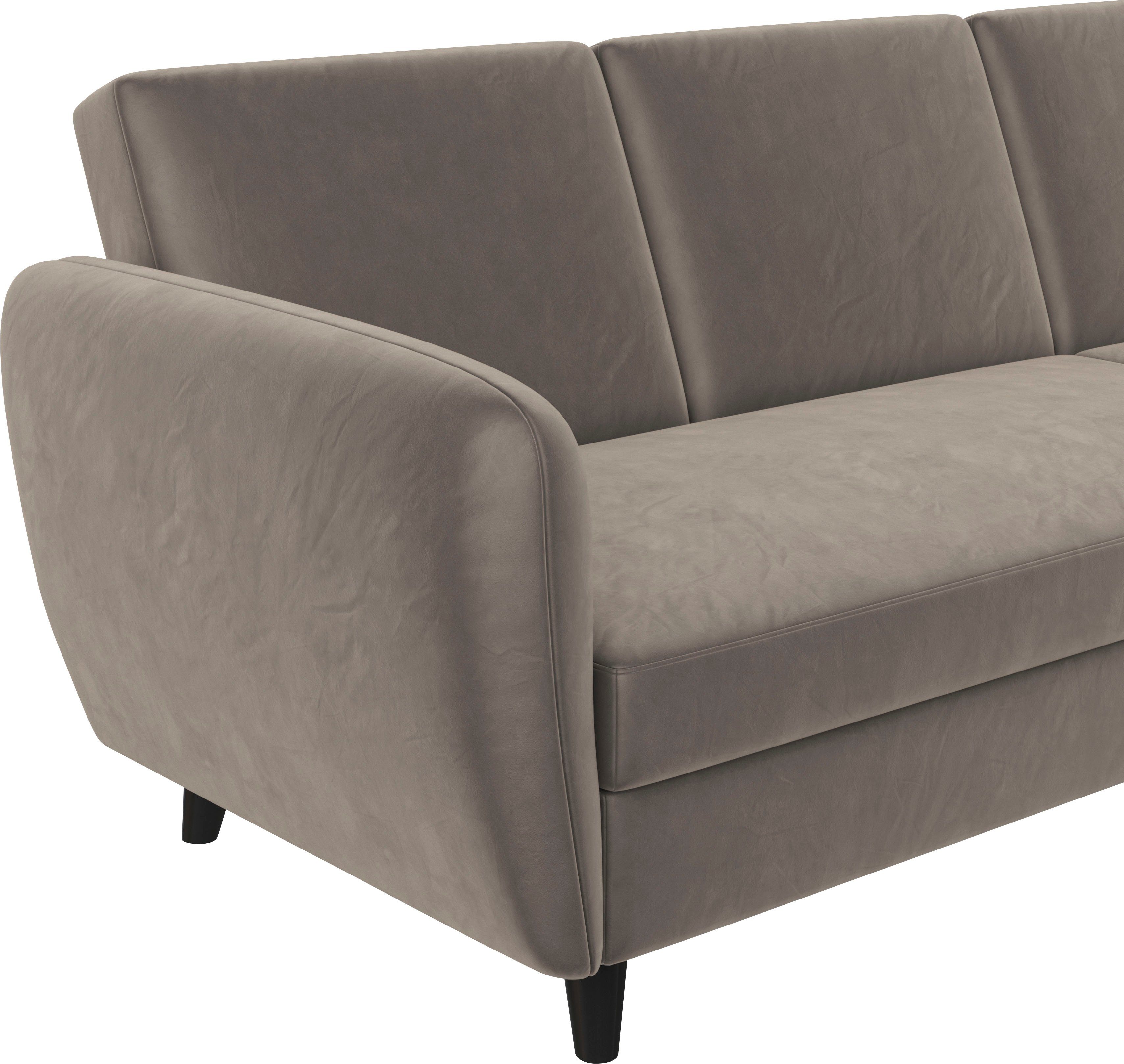 Dorel Home Hoekbank Perry, L-vorm Rugleuning, verschillende kleurvarianten, zithoogte 43 cm, breedte 219 cm