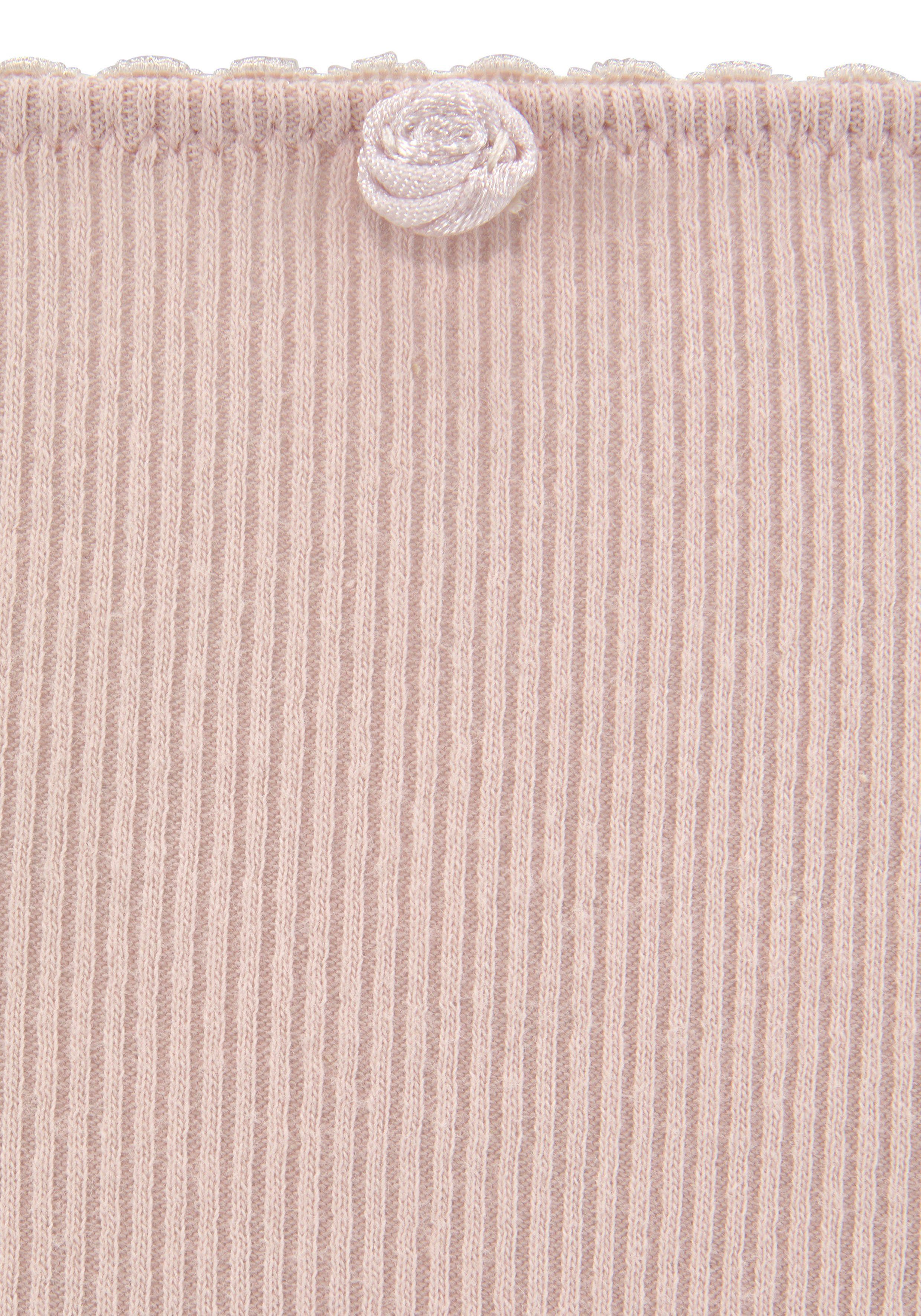 Vivance Hipster van zachte en elastische ribstof met delicate roosjes vooraan (3 stuks)