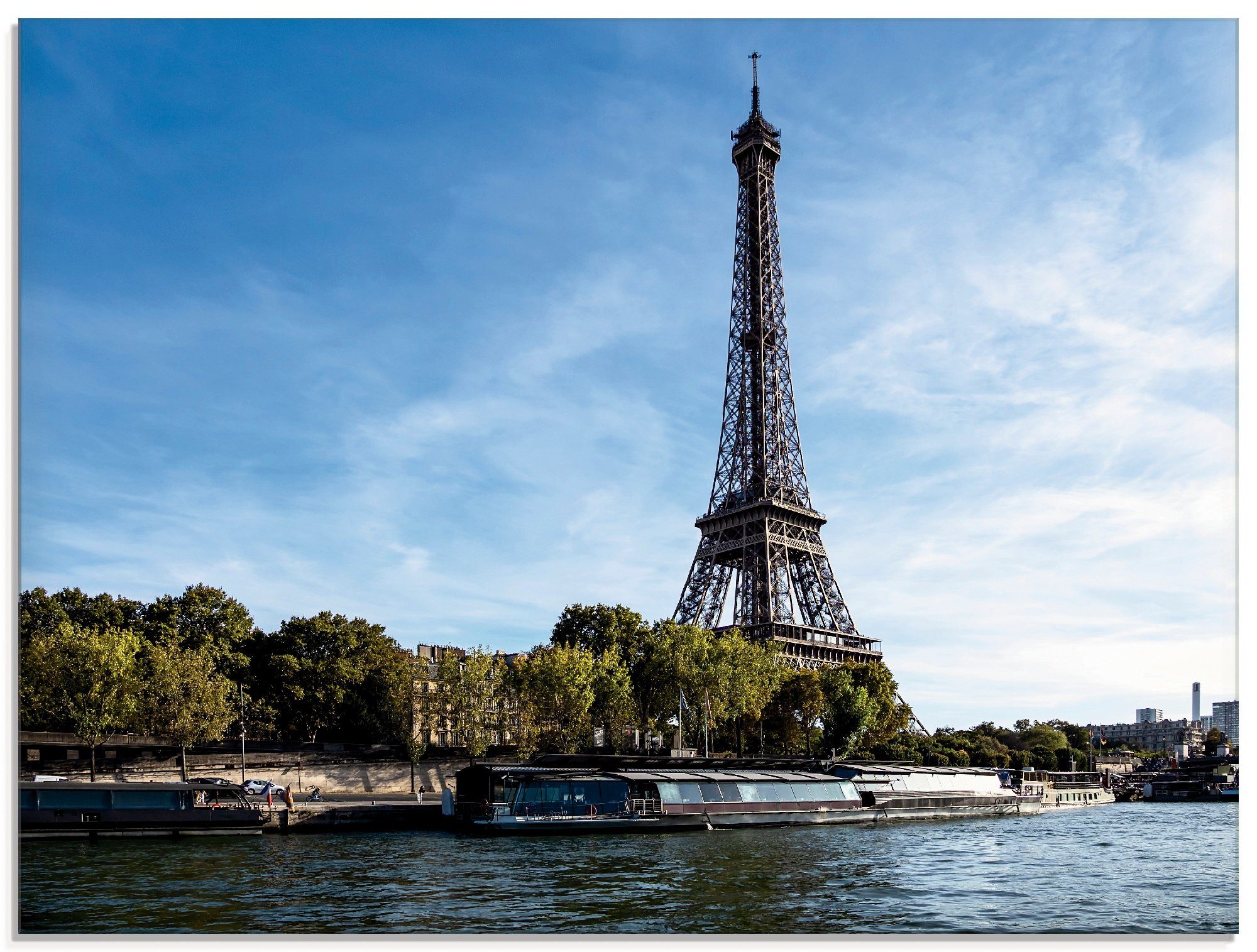 Artland Print op glas Blik op de Eiffeltoren in Parijs
