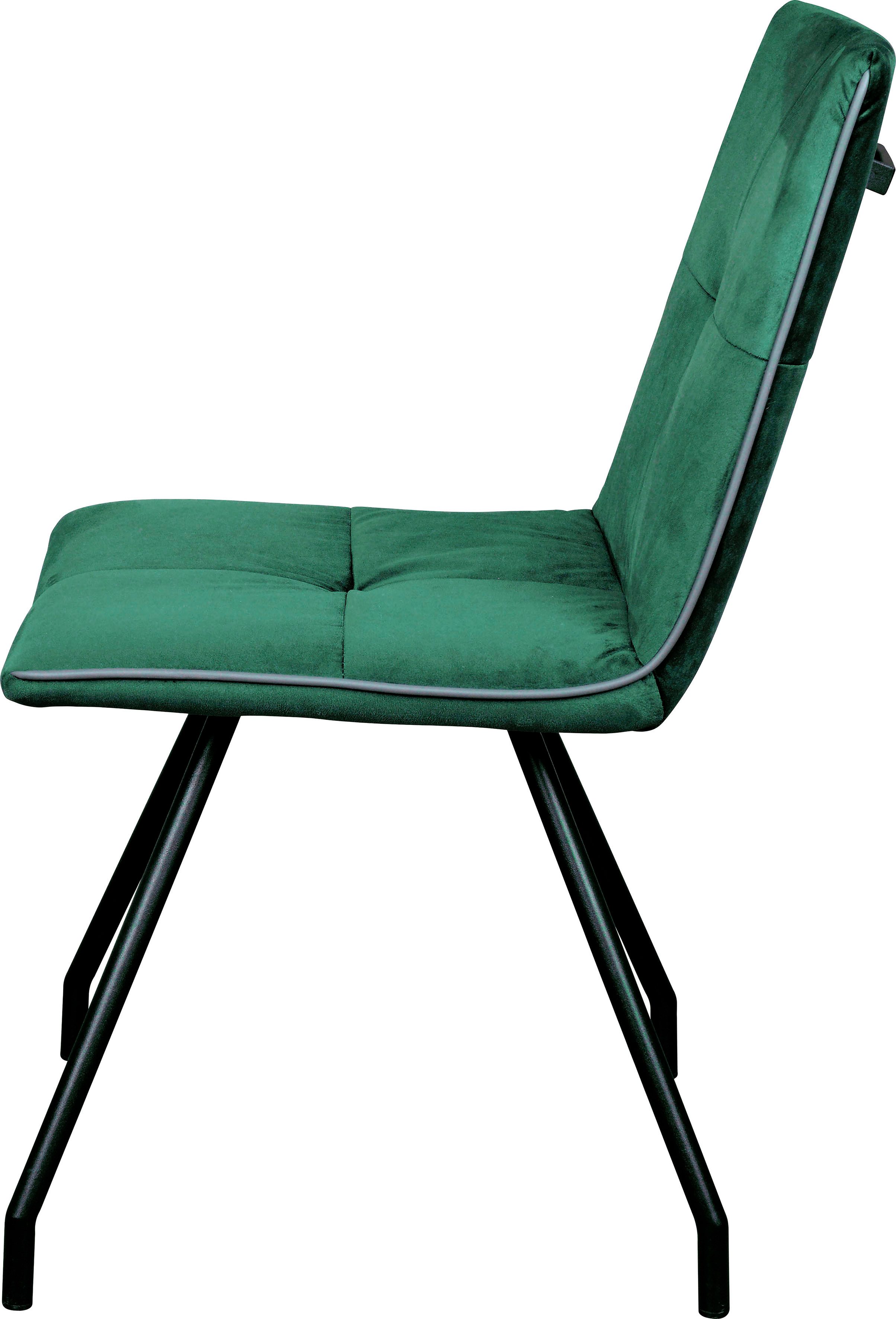 Kayoom Stoel Eaden 125 2-delige set, fluweelachtige stofbekleding, bies van kunstleer stijlvol, onderhoudsvriendelijk, eigentijdse kleurstelling, fluweelachtige stofbekleding (set, 2 stuks)