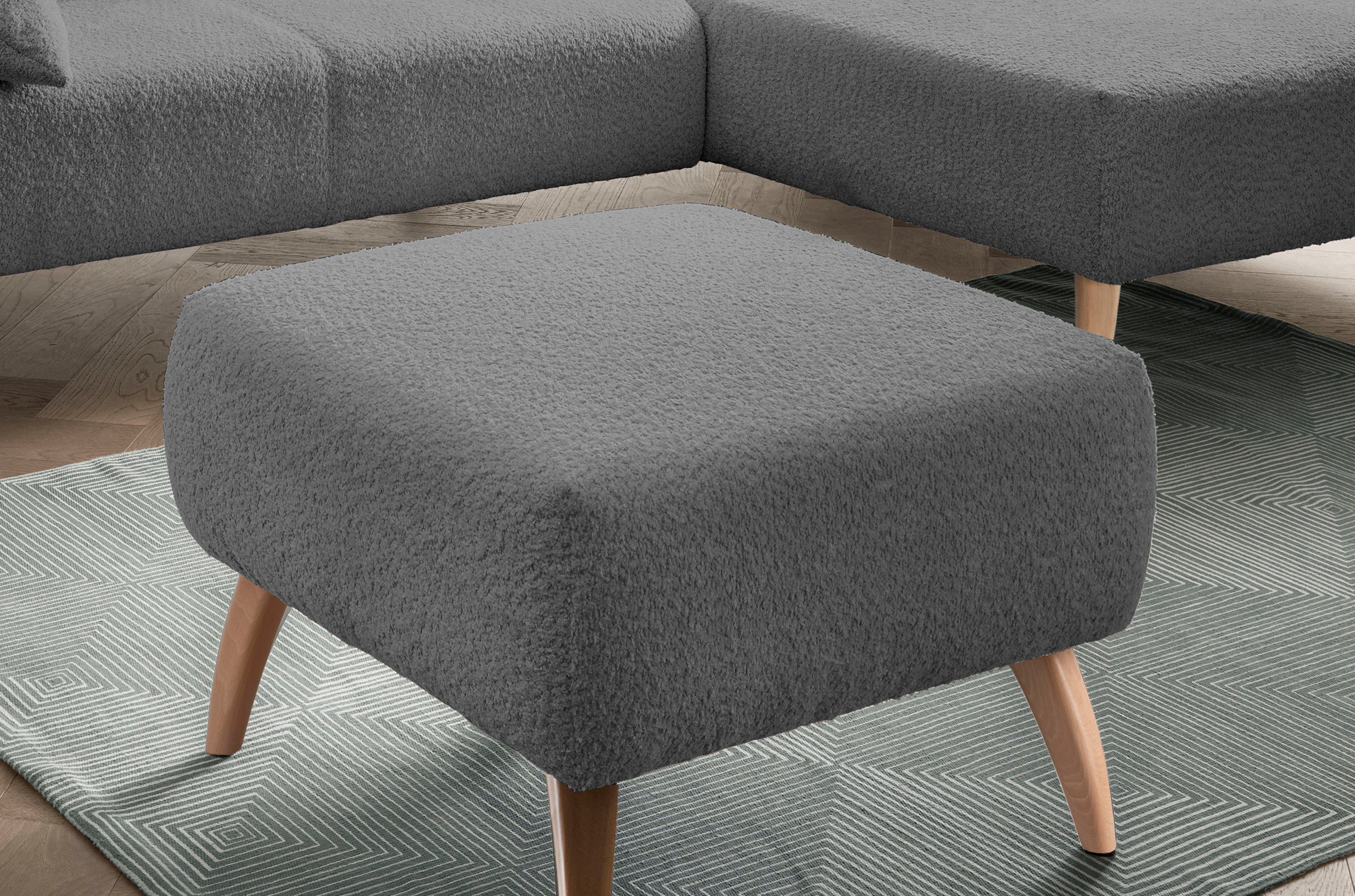 INOSIGN Hocker Colori Kleur houten poten naar keuze, verschillende stoffen, hoogwaardige stof