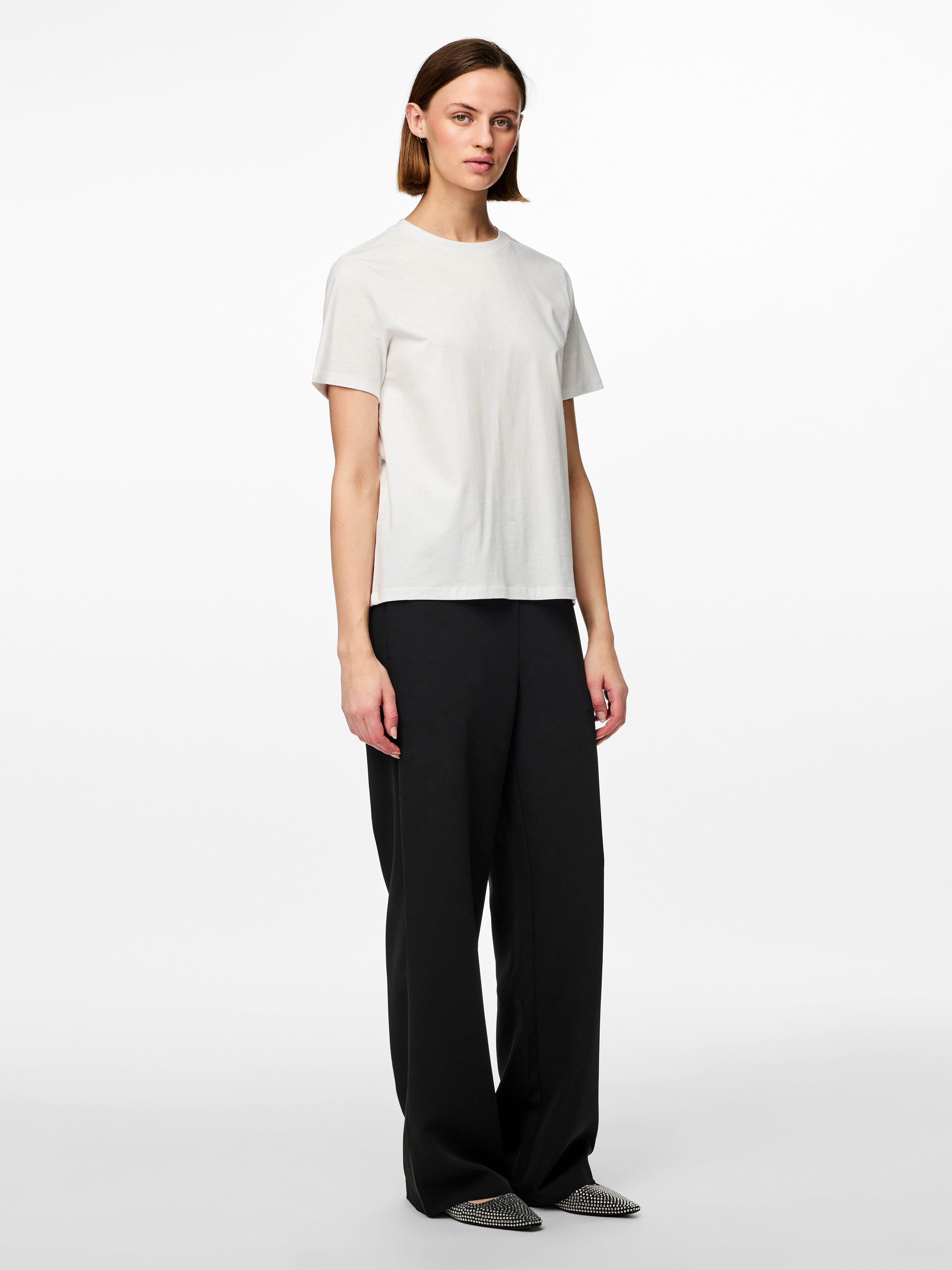 pieces Pantalon PCBOSELLA HW WIDE PLAIN PANT NOOS
