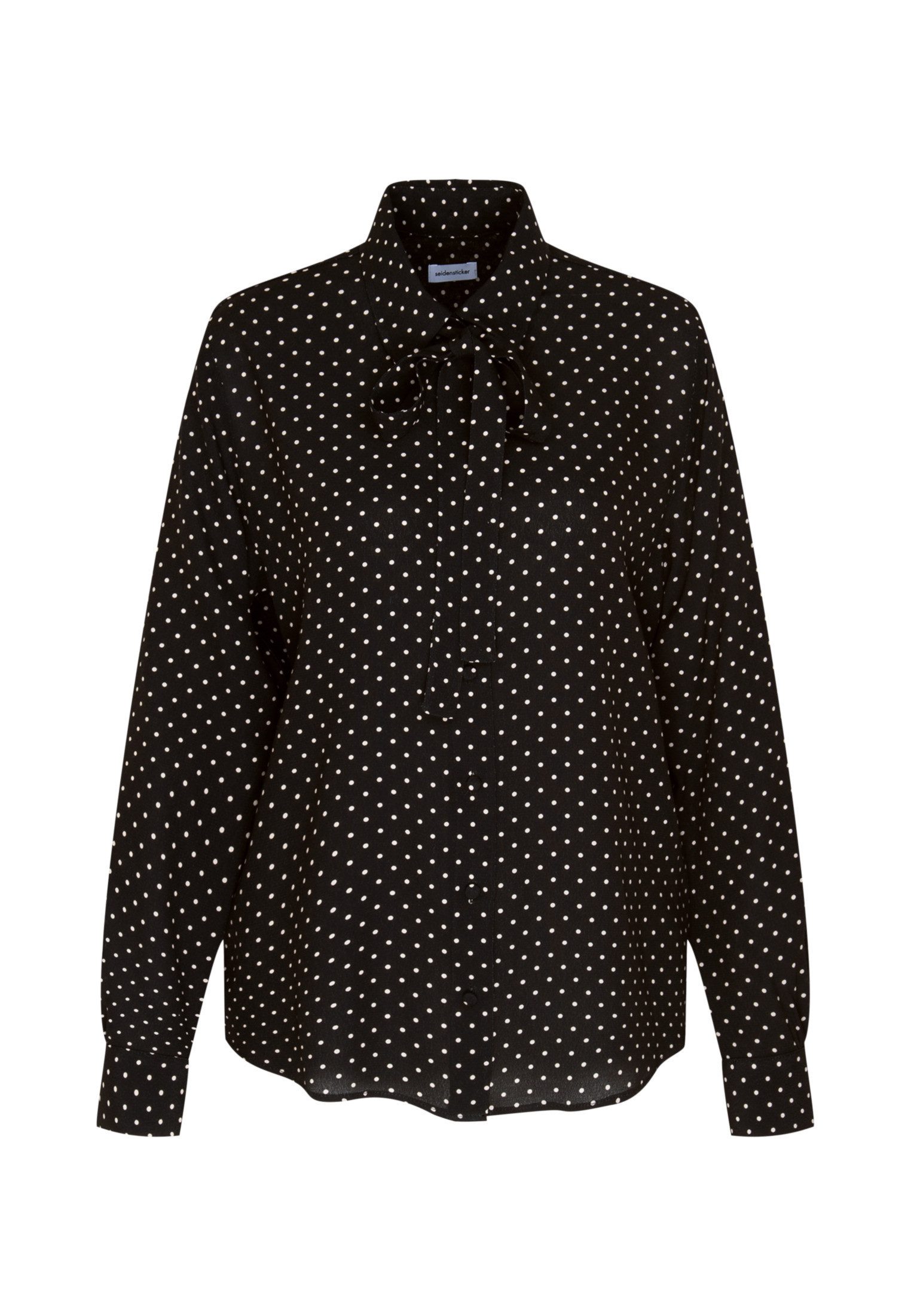 seidensticker Blouse met kraagstrik Lange mouwen kraag stippen