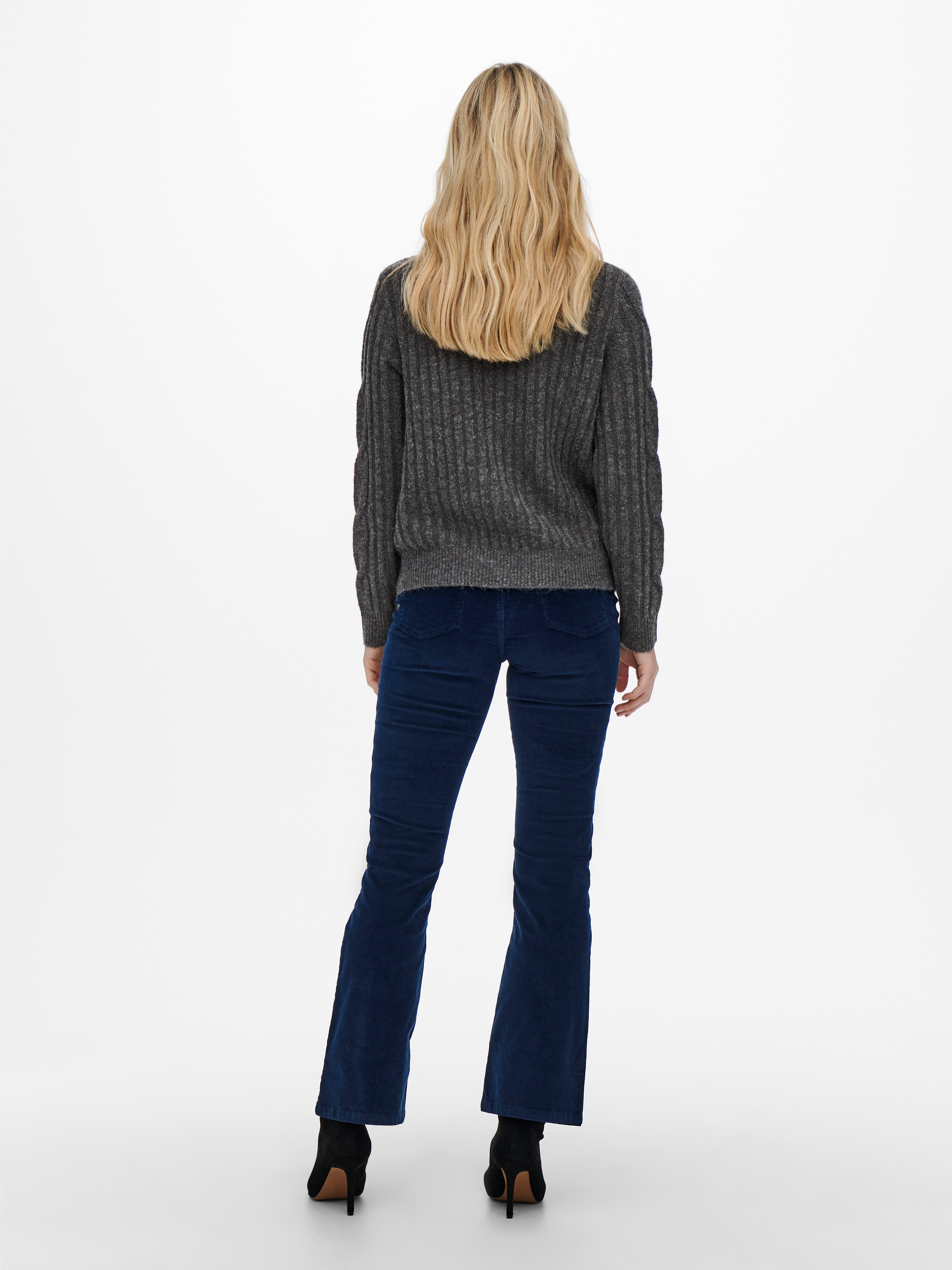 JDY Trui met staande kraag JDYANDREA L/S ZIP CABLE PULLOVE KNT NOOS