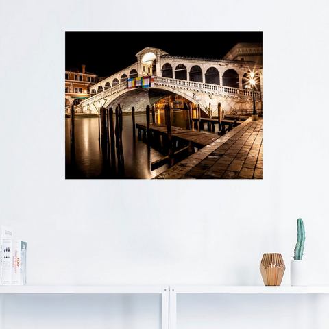 Artland Artprint Venetië Canal Grande & Rialto brug II in vele afmetingen & productsoorten -artprint op linnen, poster, muursticker / wandfolie ook geschikt voor de badkamer (1 stu