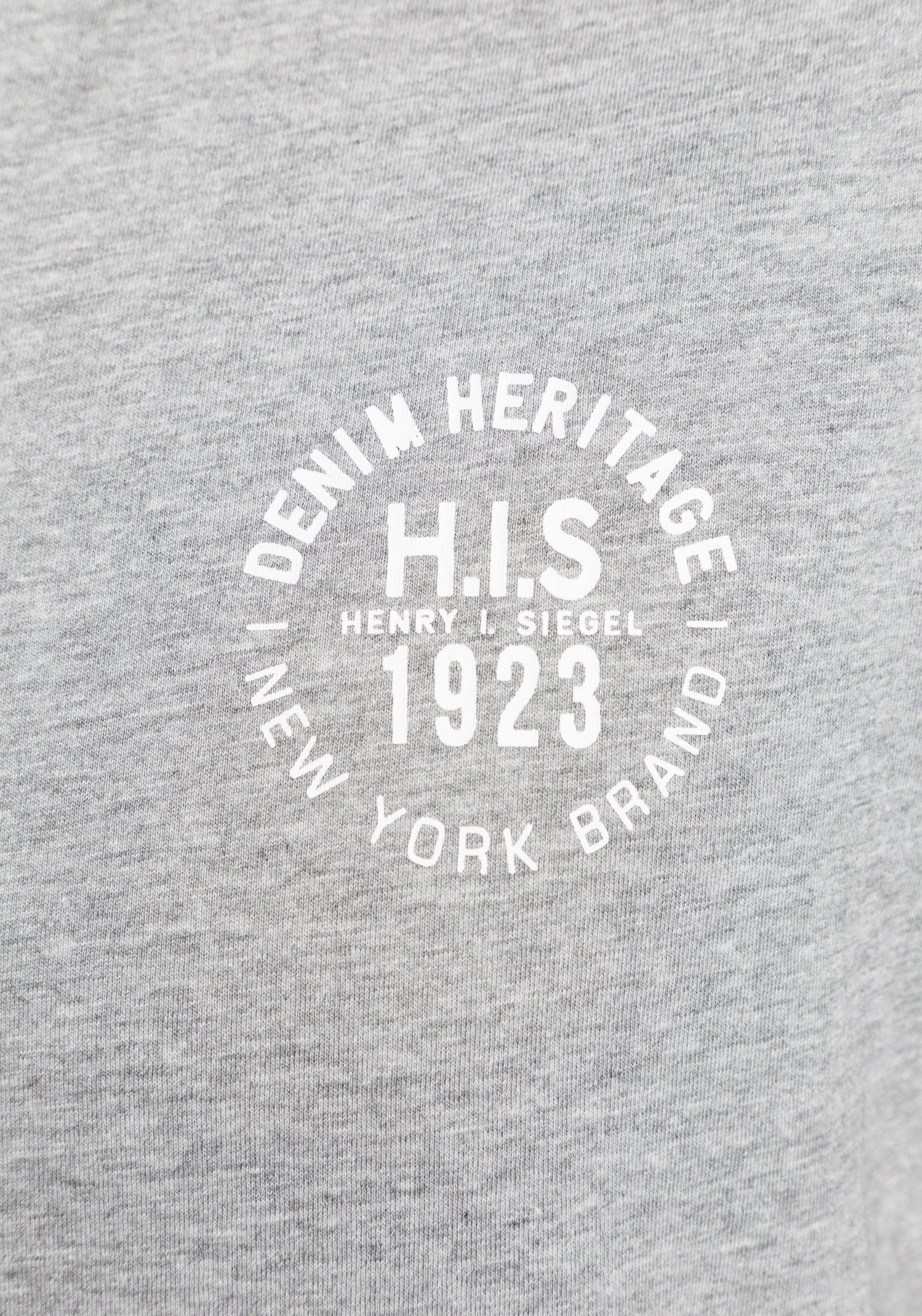 H.I.S T-shirt smal gesneden, bedrukt ontwerp, van 100% katoen (3-delig, Set van 3)