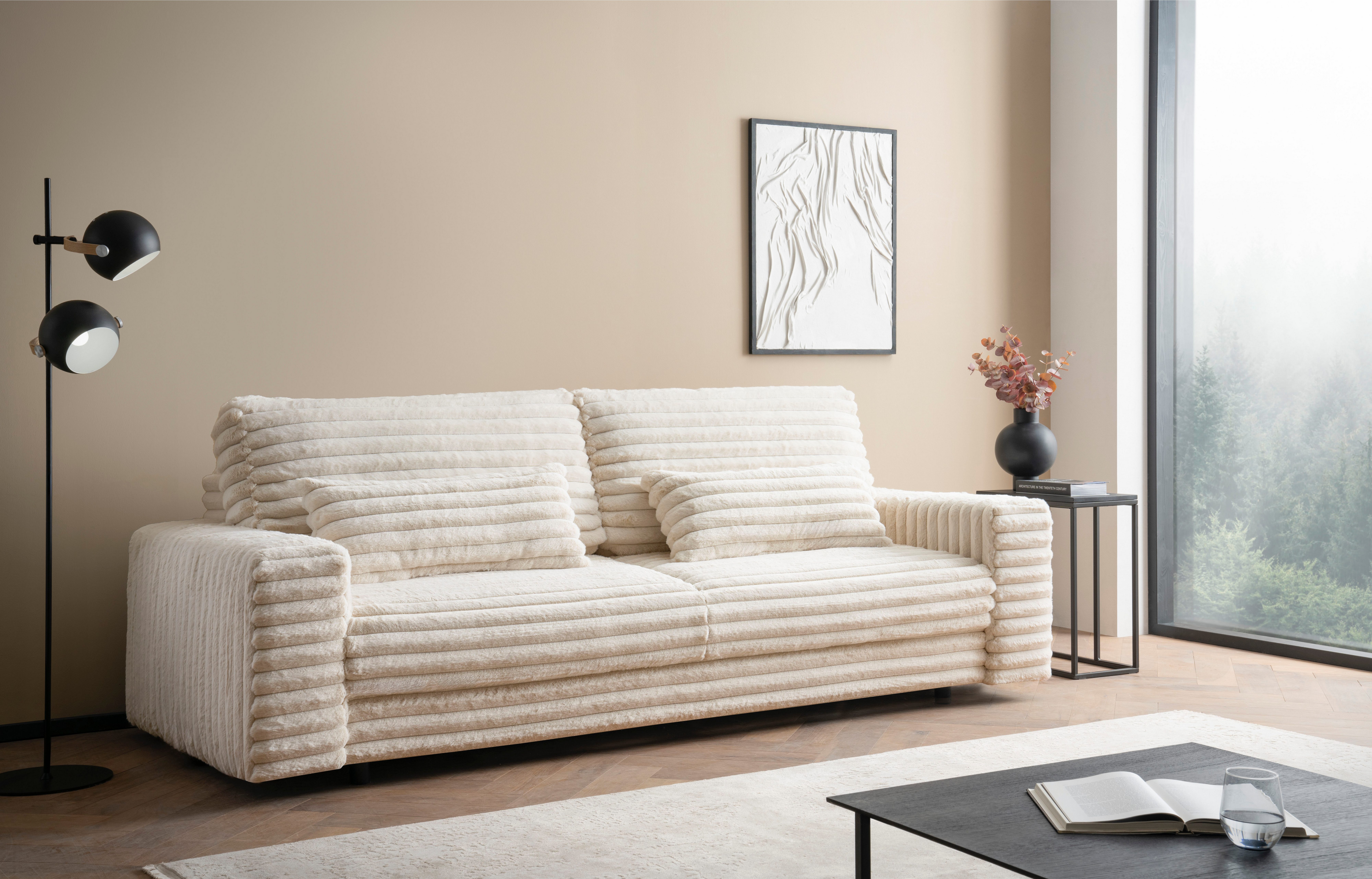 LeGer Home by Lena Gercke Slaapbank Imoga, kussen met slaapfunctie, 3-zits bank, bank met bedlade in moderne kleuren en stoffen, bedfunctie, ligoppervlak: 200x150 cm