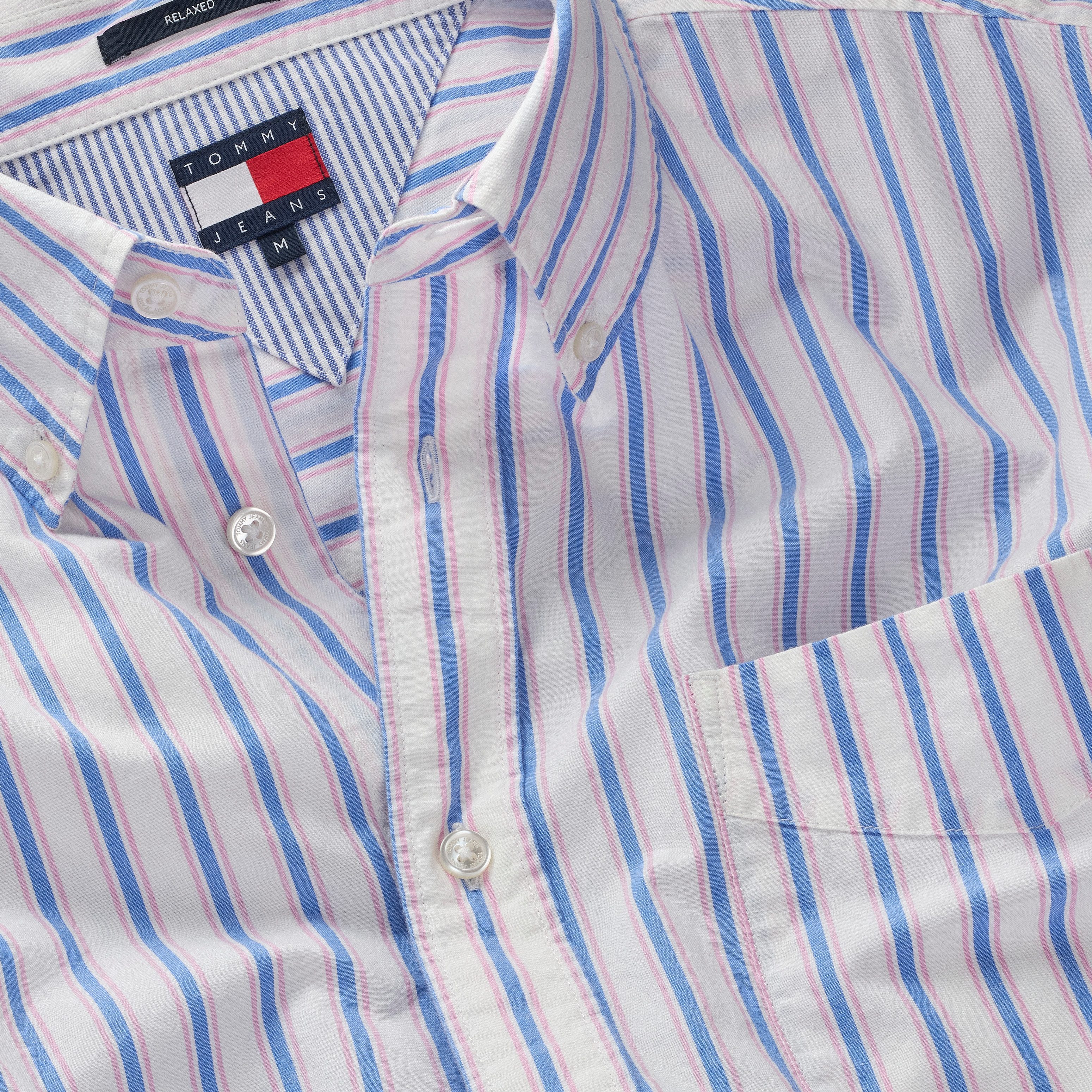 TOMMY JEANS Overhemd met korte mouwen TJM POPLIN RLX SS SHIRT EXT