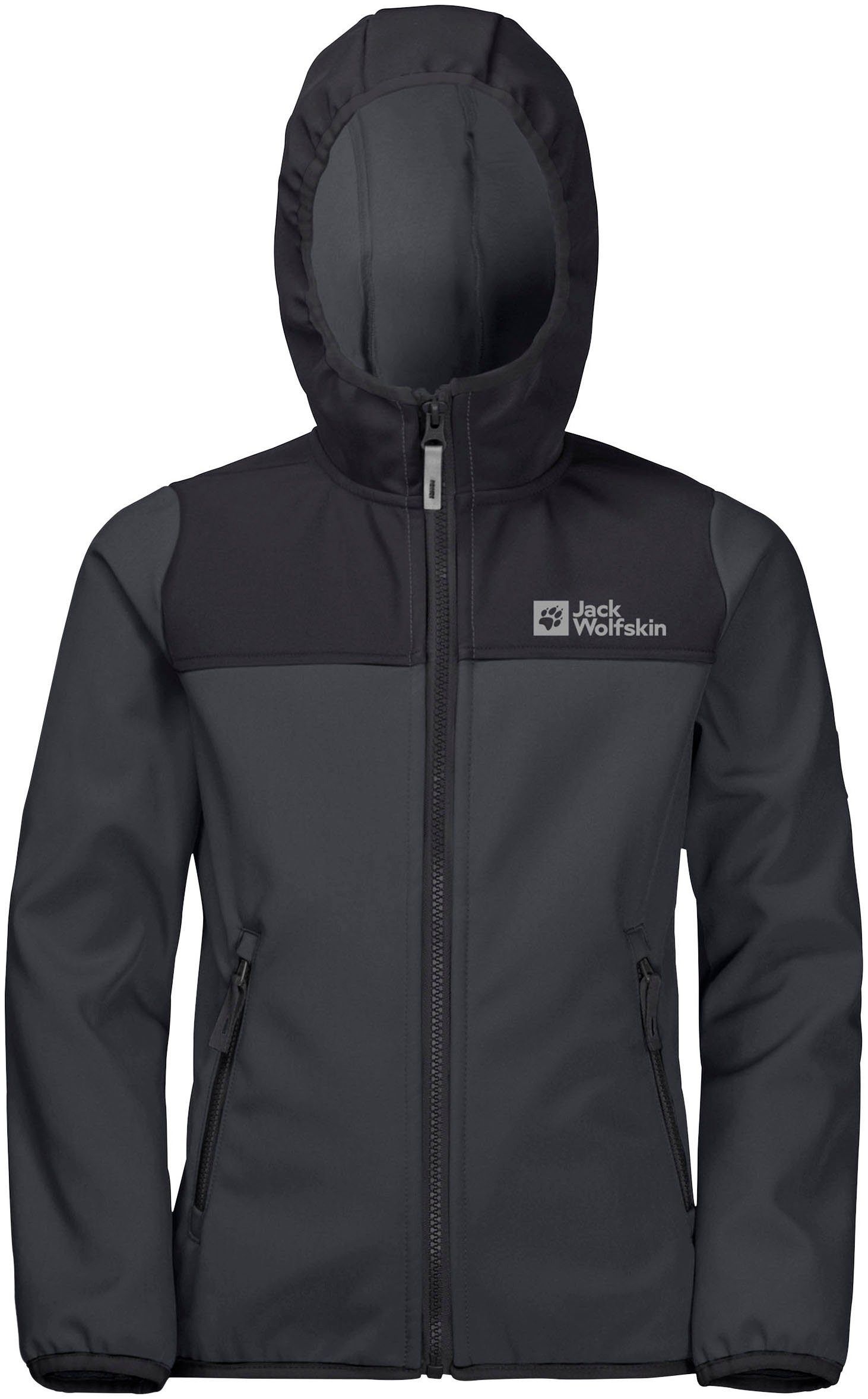 Jack Wolfskin Softshell-jack FOURWINDS JACKET KIDS met contrastkleurige details