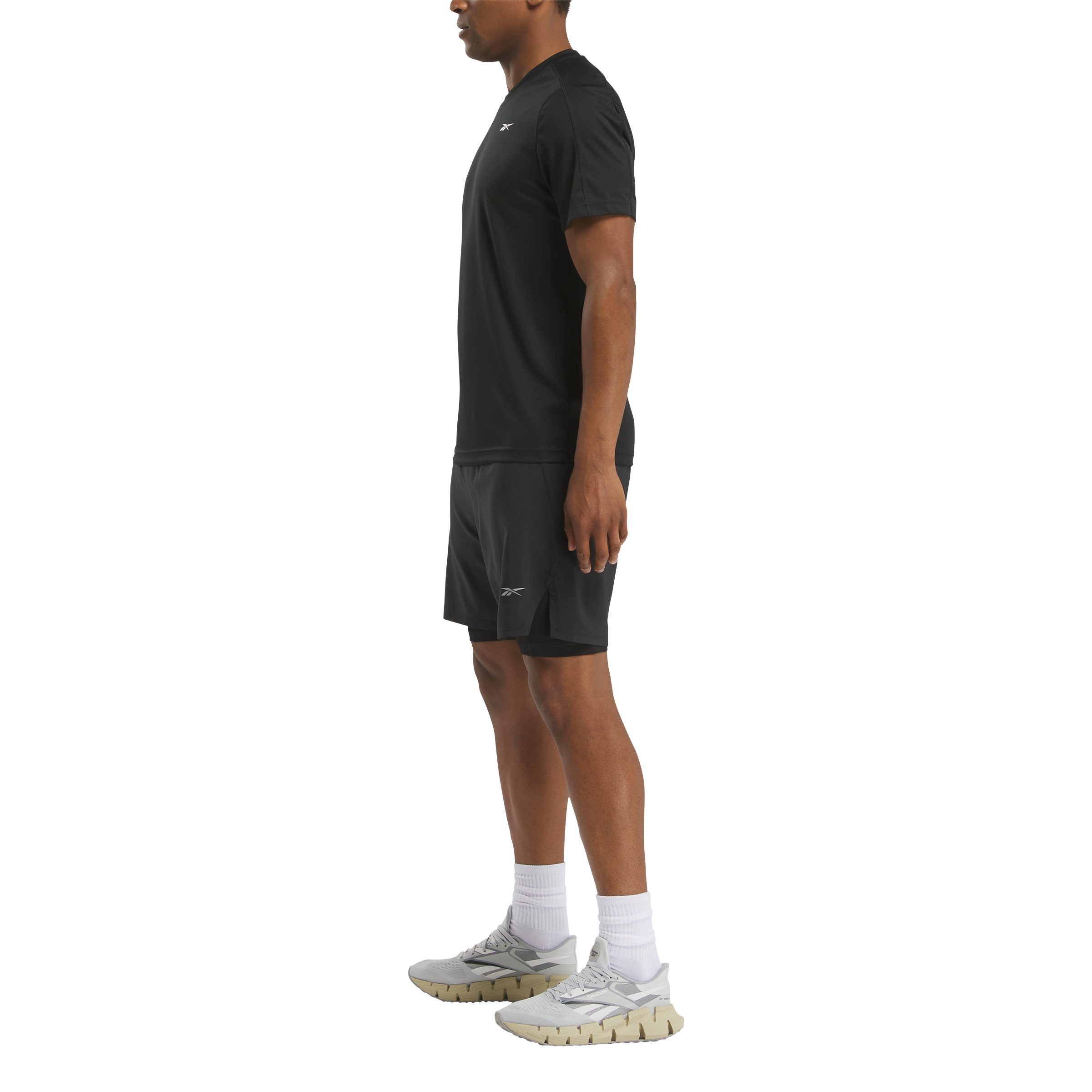 Reebok Short RUNNING 2-1 SHORT/BLACK/SOLAR LIME (1-delig)