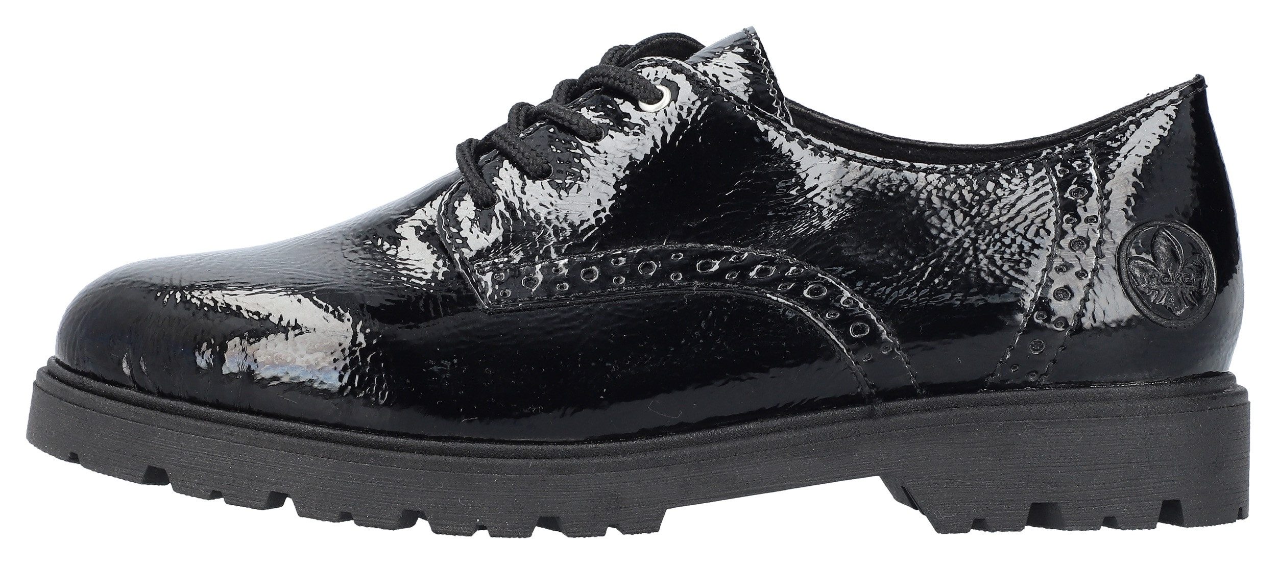 Rieker Veterschoenen , vrijetijdsschoen, lage schoen, business veterschoen in glanzende look