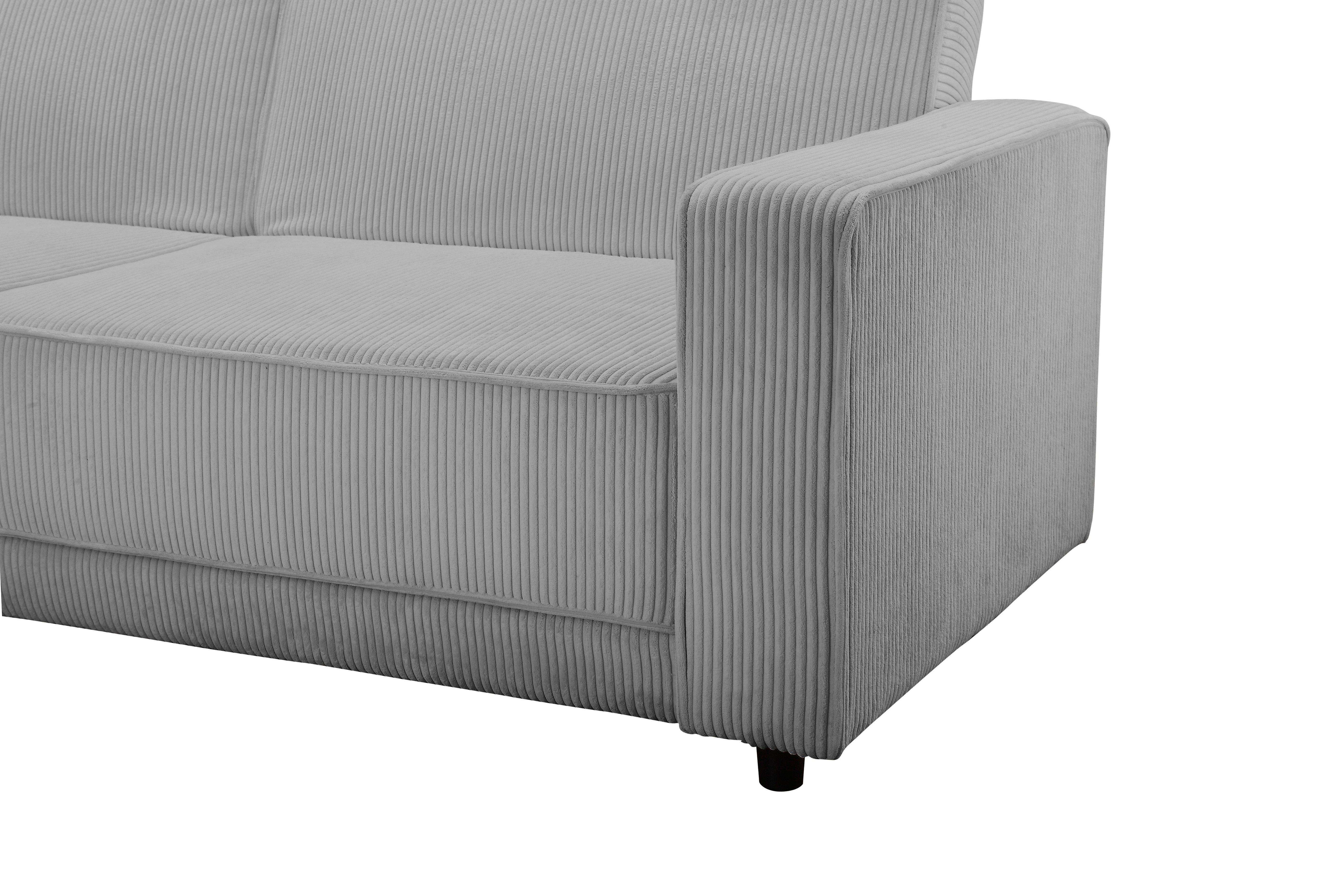 Dorel Home Hoekbank Allie slaapbank 230 cm met relaxfunctie in de rugleuning Slaapbank functie (108/194,5 cm), trendy ribfluweel of onderhoudsvriendelijk velours