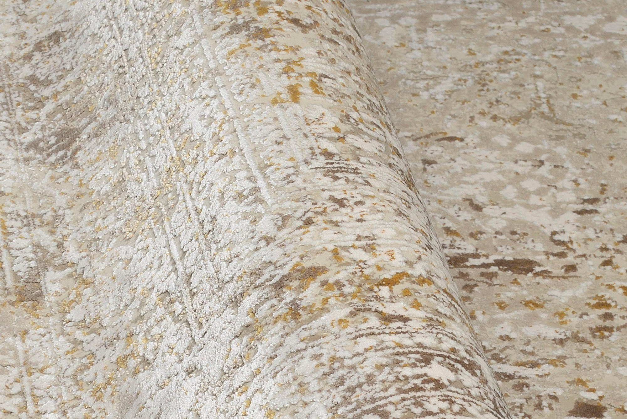 OCI DIE TEPPICHMARKE Vloerkleed BESTSELLER CAVA Glans viscose, met franje, reliëfstructuur, vintage, woonkamer